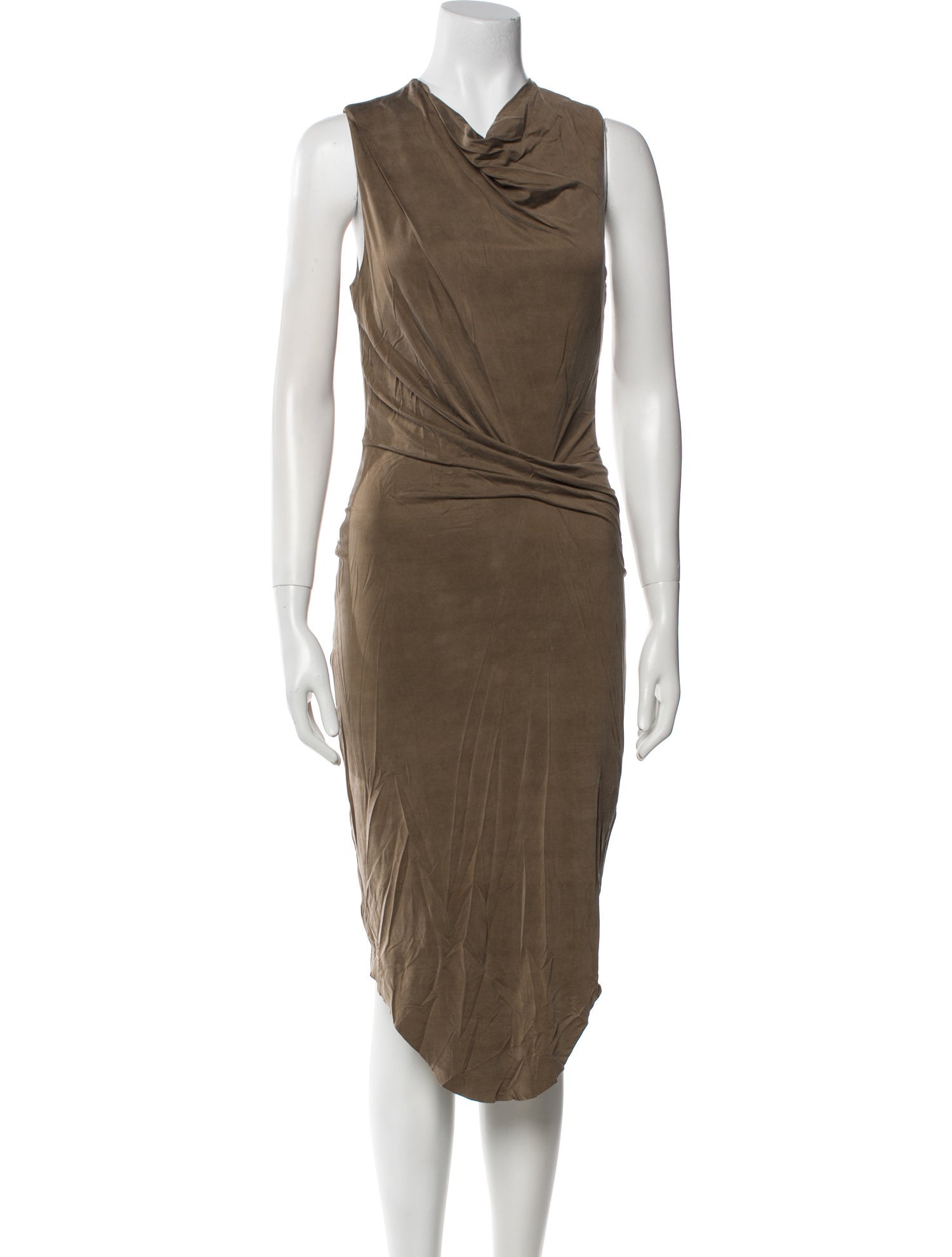 Helmut Lang Cowl Neck Midi Length Dress