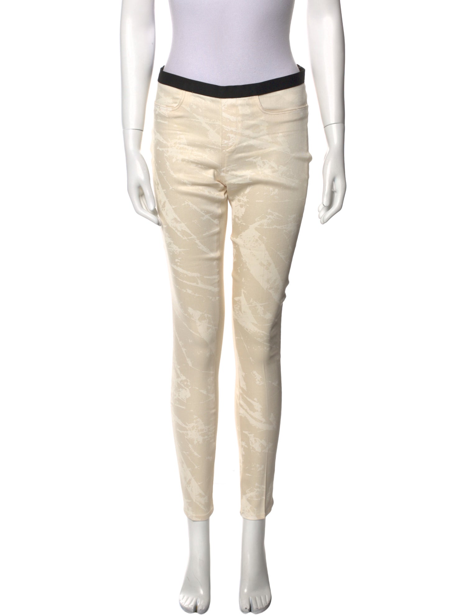 Helmut Lang Colorblock Pattern Skinny Leg Pants