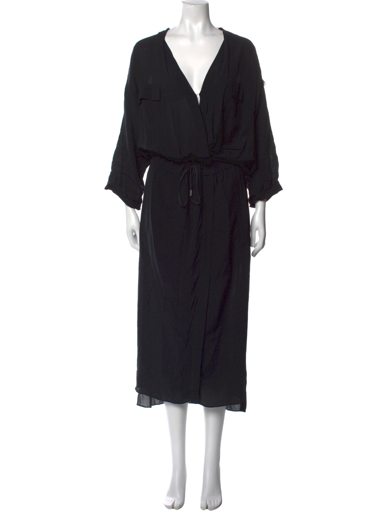 Helmut Lang V-Neck Long Dress