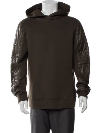 Helmut Lang Lamb Leather Crew Neck Hoodie