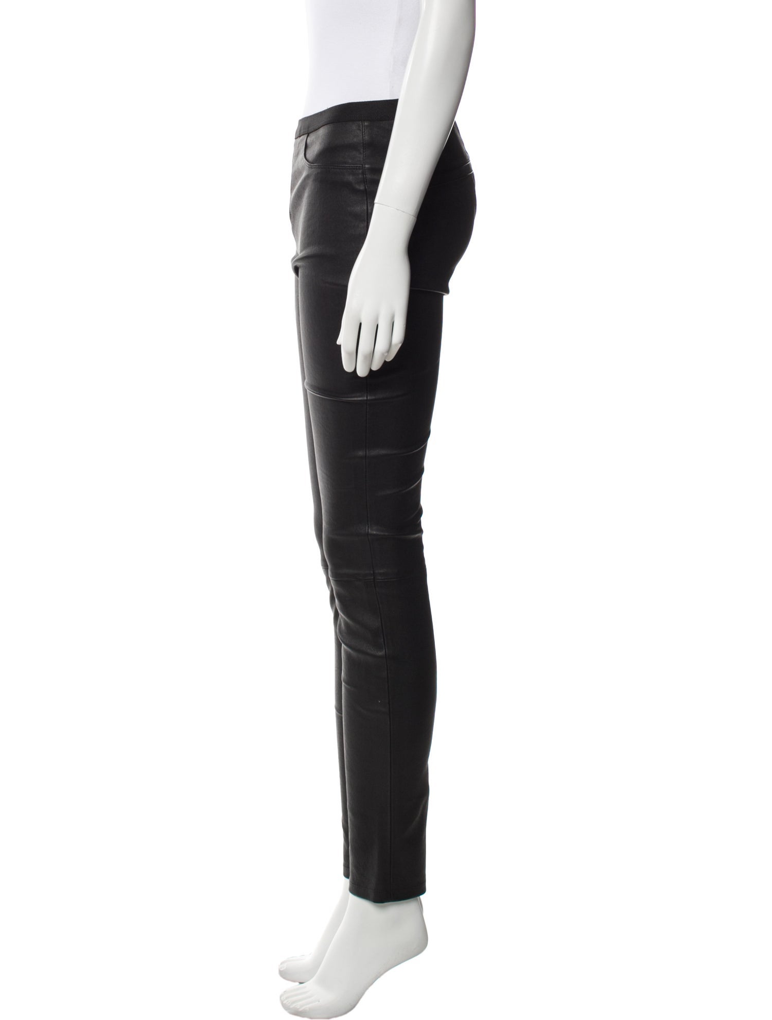 Helmut Lang Lamb Leather Skinny Leg Pants