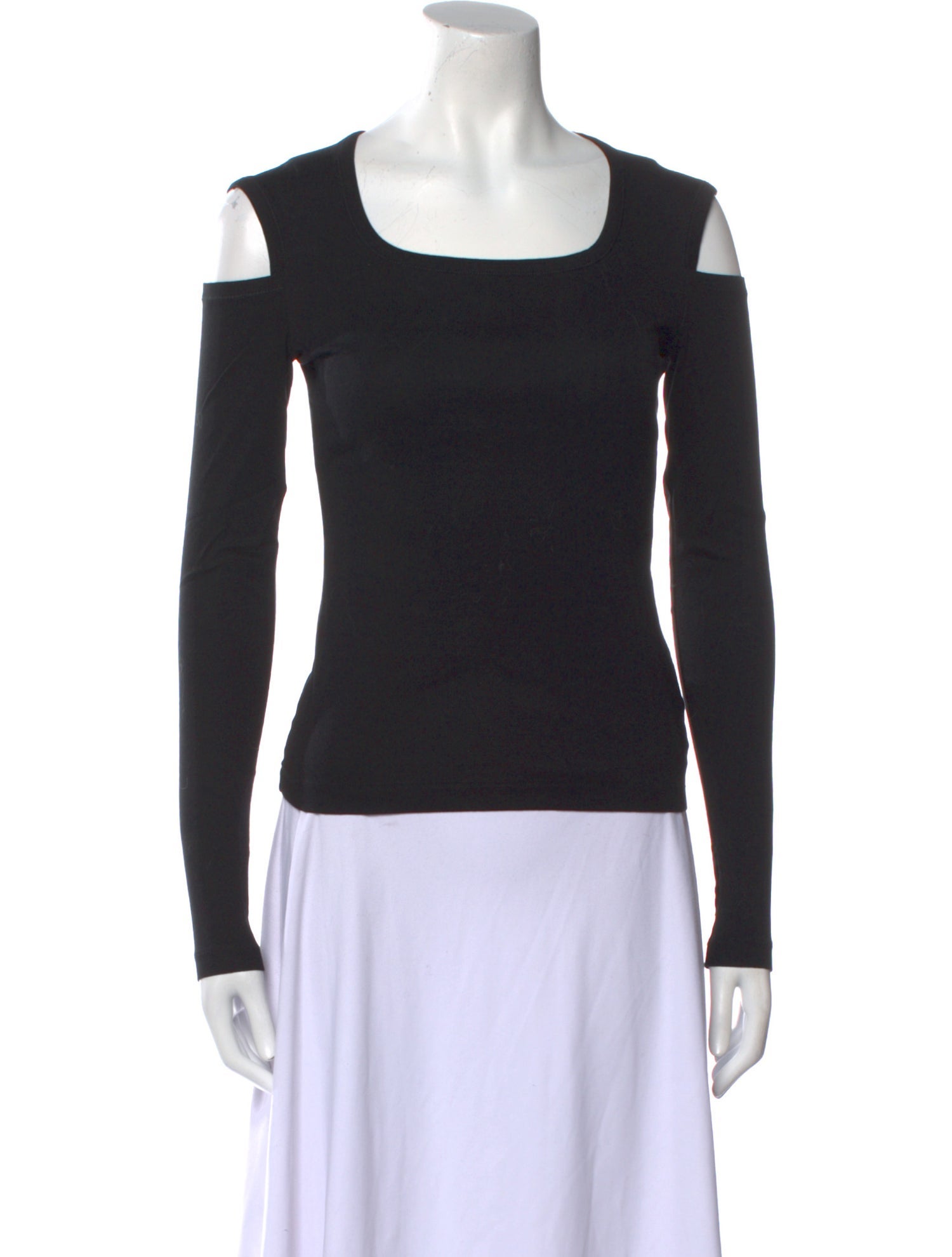 Helmut Lang Square Neckline Long Sleeve Top