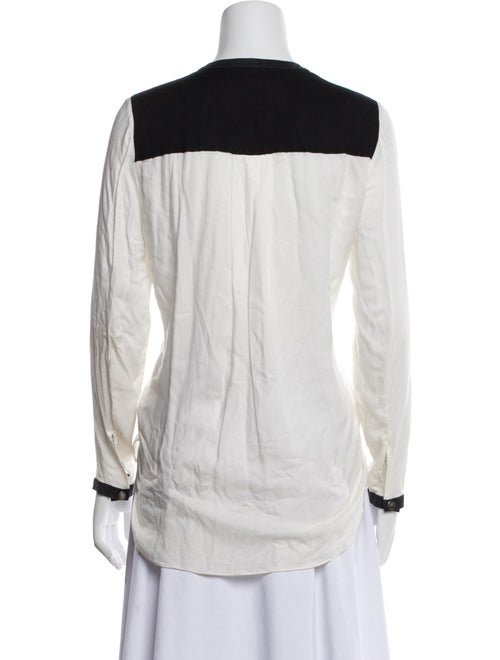Helmut Lang Striped V-Neck Button-Up Top