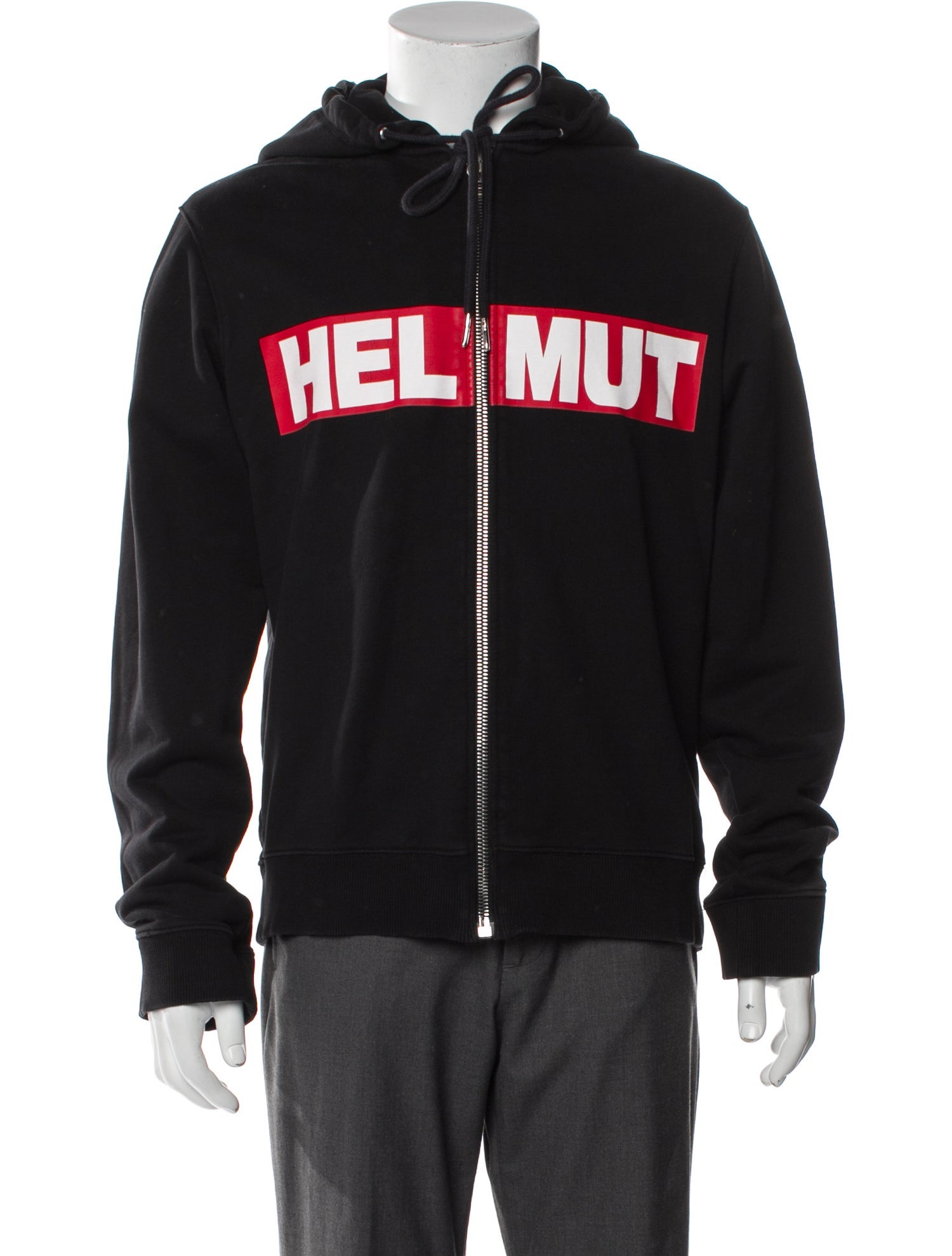 Helmut Lang Graphic Print Mock Neck Hoodie