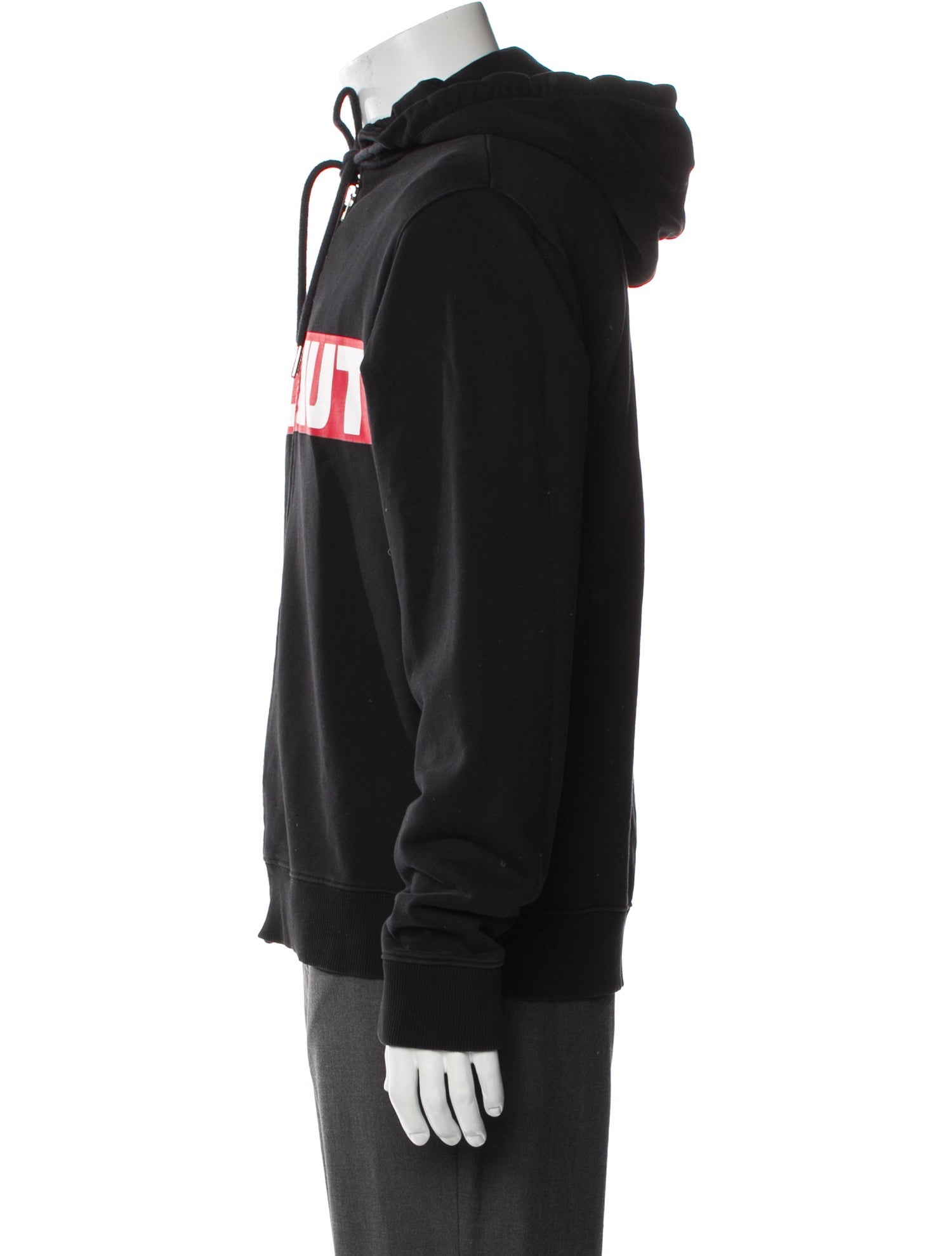 Helmut Lang Graphic Print Mock Neck Hoodie