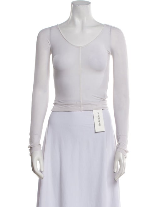 Helmut Lang Scoop Neck Long Sleeve Crop Top