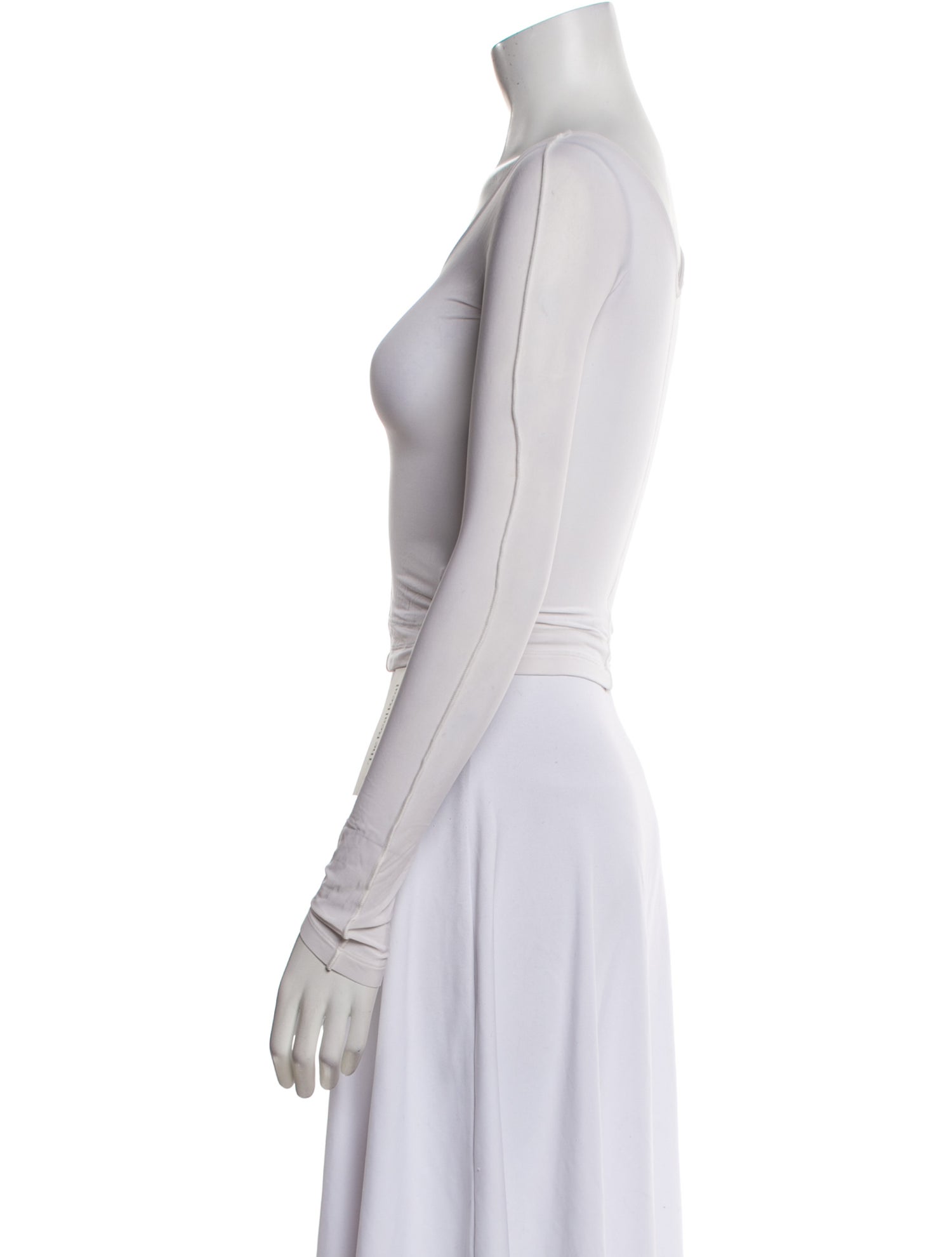 Helmut Lang Scoop Neck Long Sleeve Crop Top