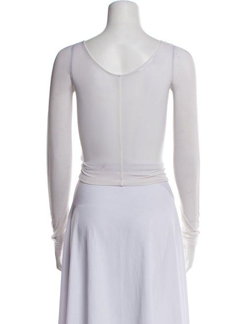 Helmut Lang Scoop Neck Long Sleeve Crop Top