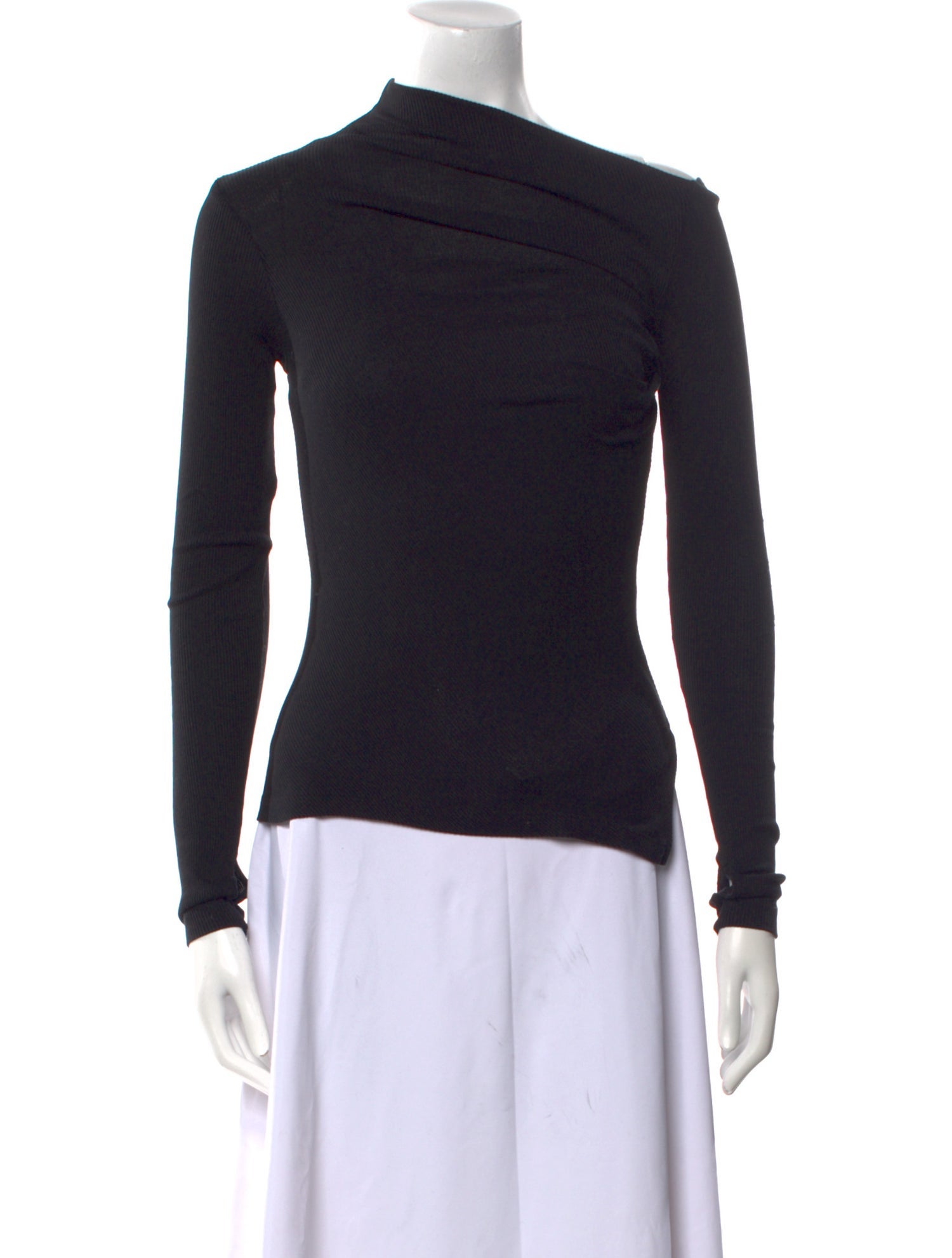 Helmut Lang One-Shoulder Long Sleeve Top