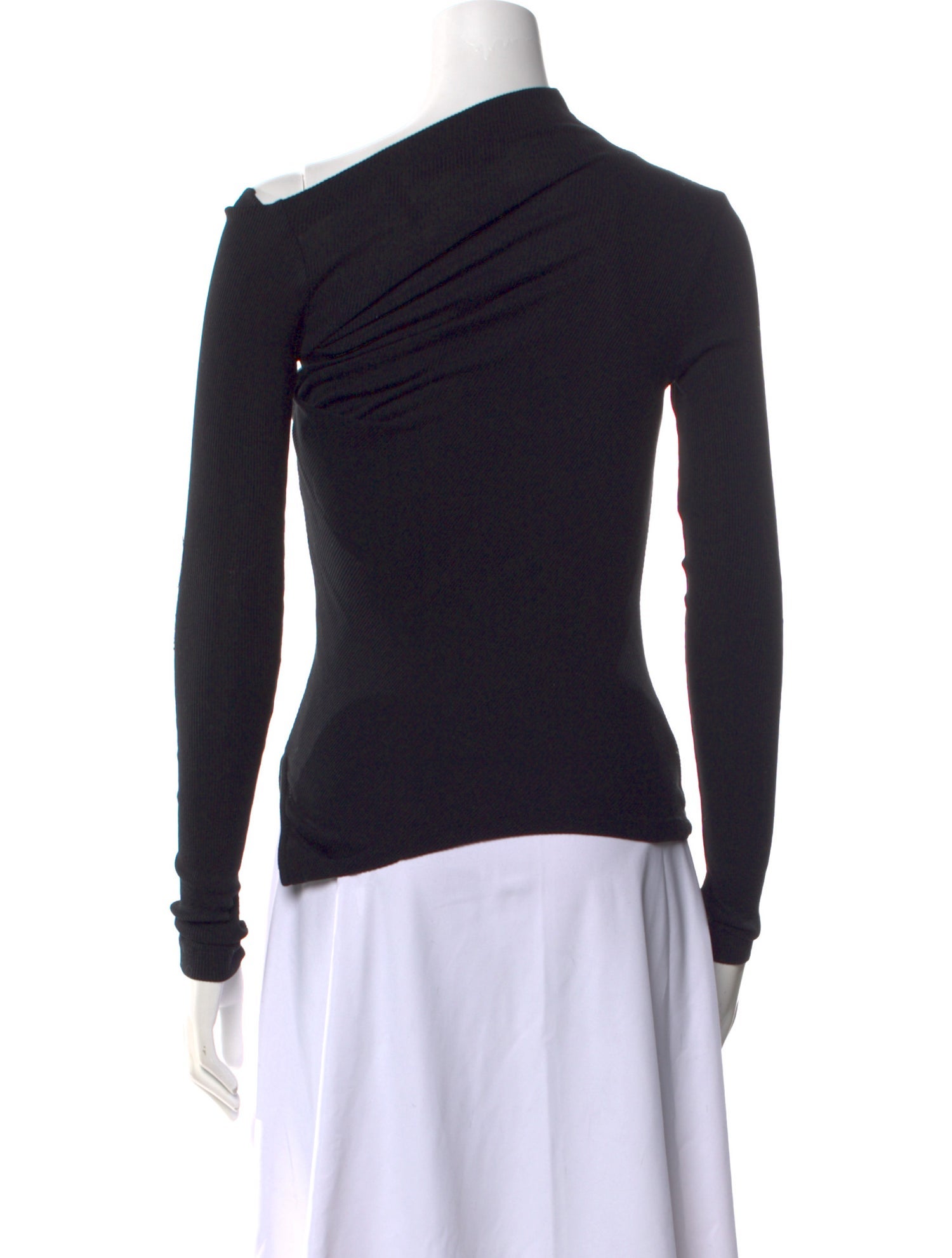 Helmut Lang One-Shoulder Long Sleeve Top