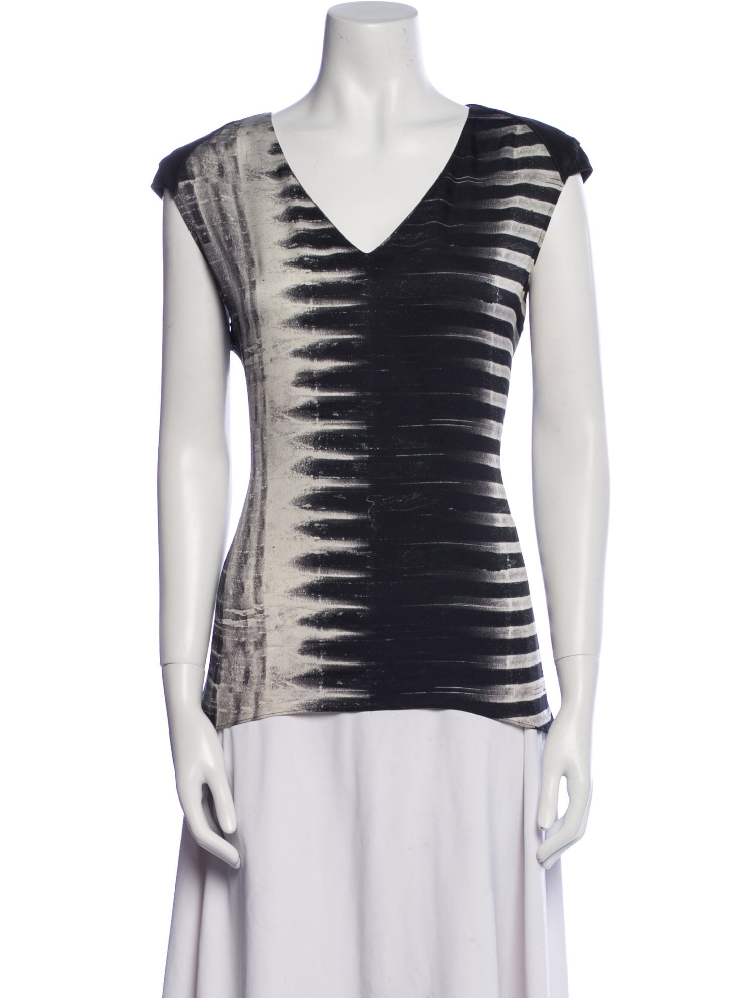 Helmut Lang Silk Striped T-Shirt
