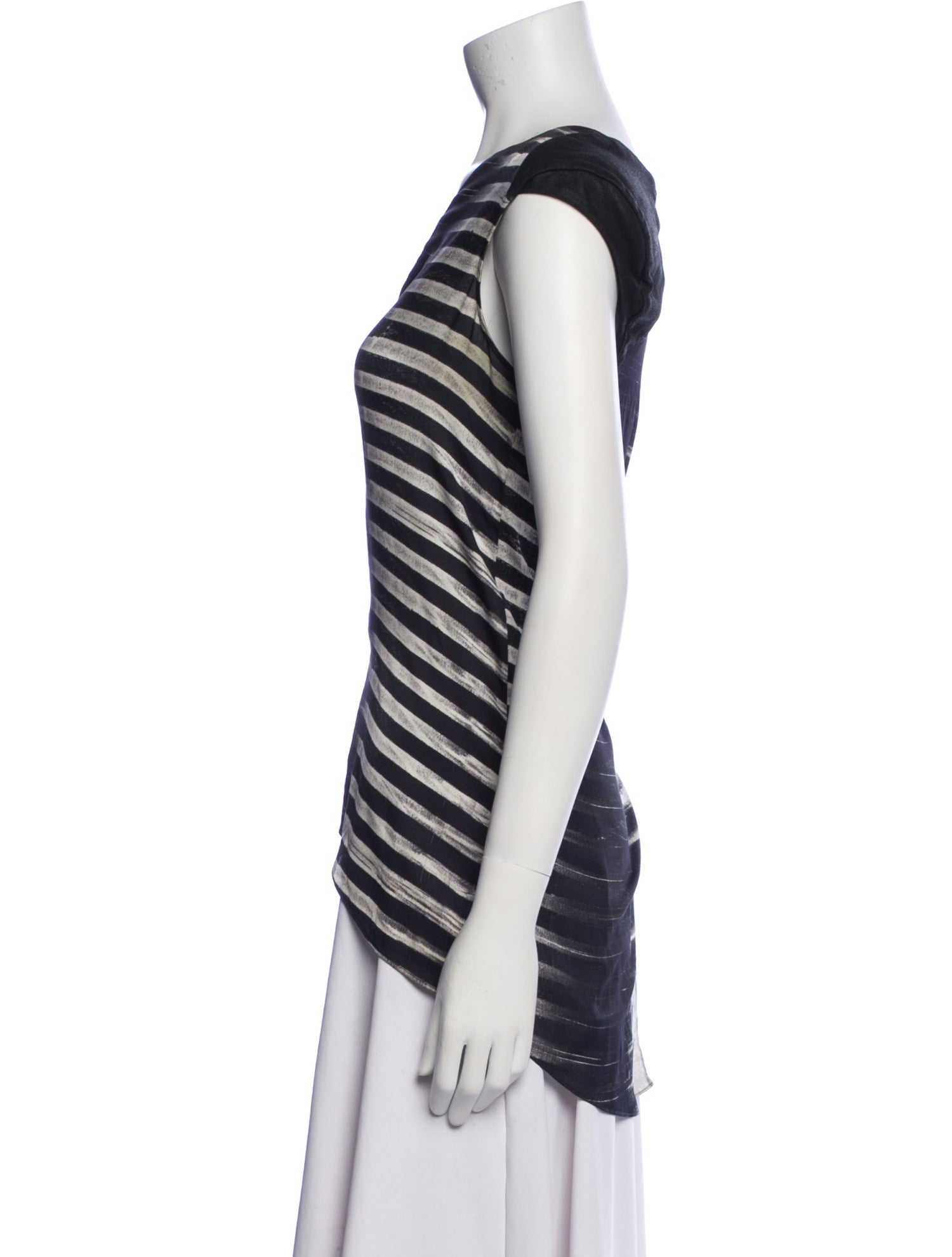 Helmut Lang Silk Striped T-Shirt