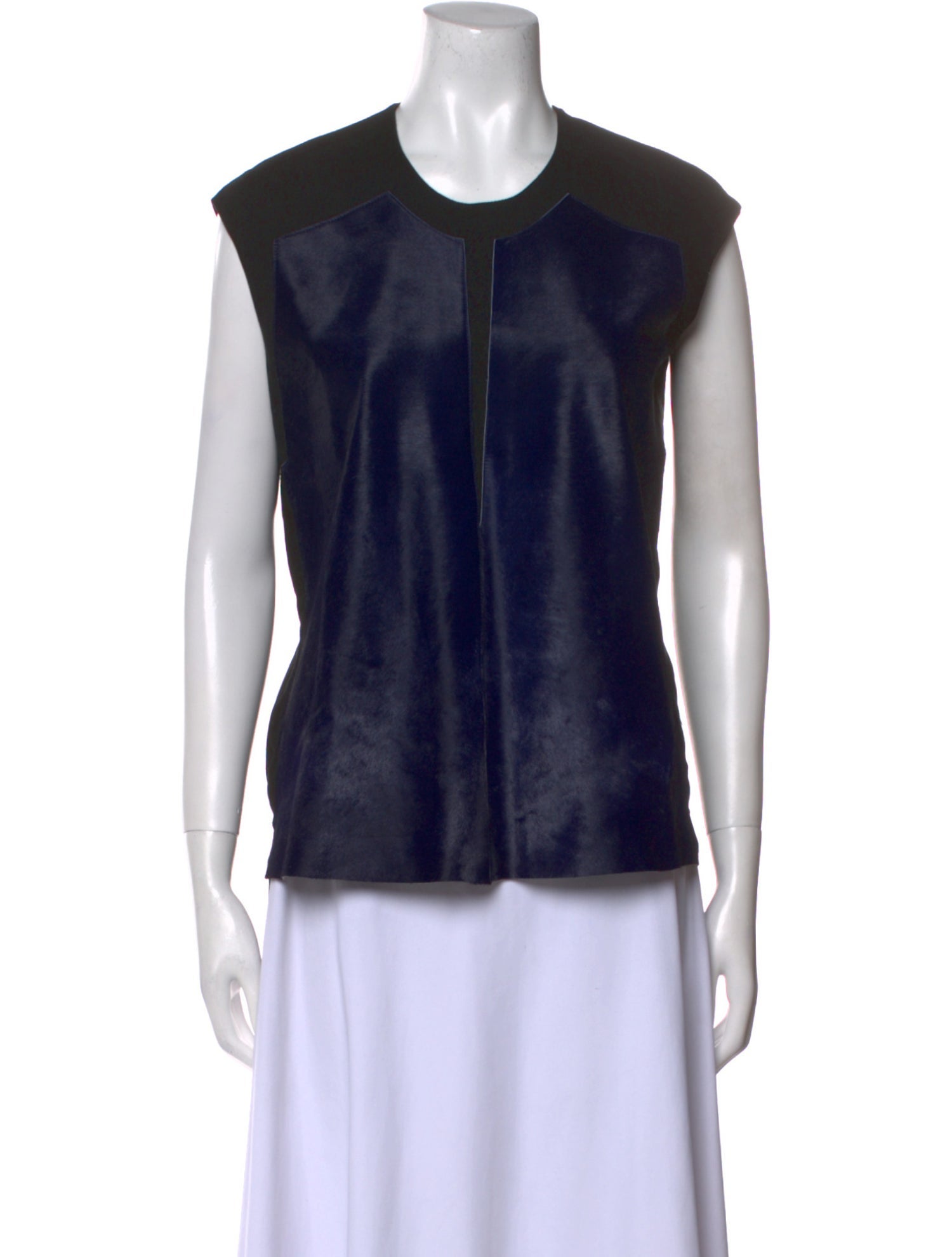 Helmut Lang Calf Leather Crew Neck Top