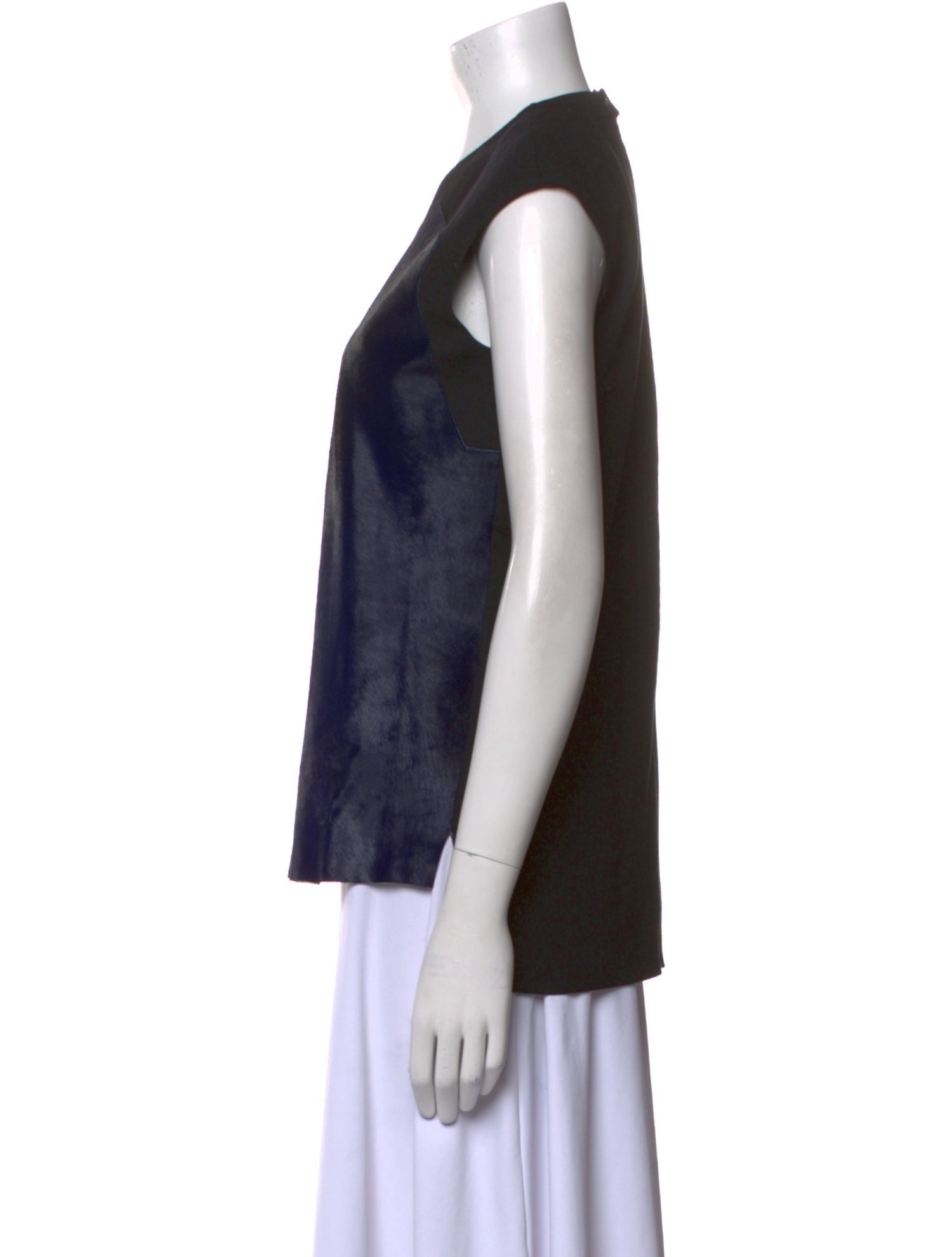 Helmut Lang Calf Leather Crew Neck Top