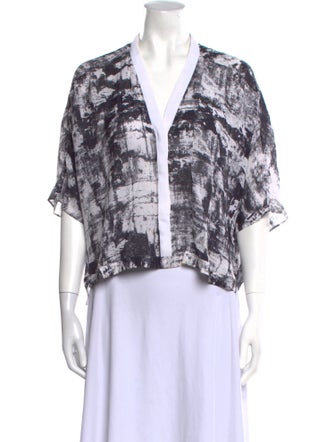 Helmut Lang Printed V-Neck Blouse