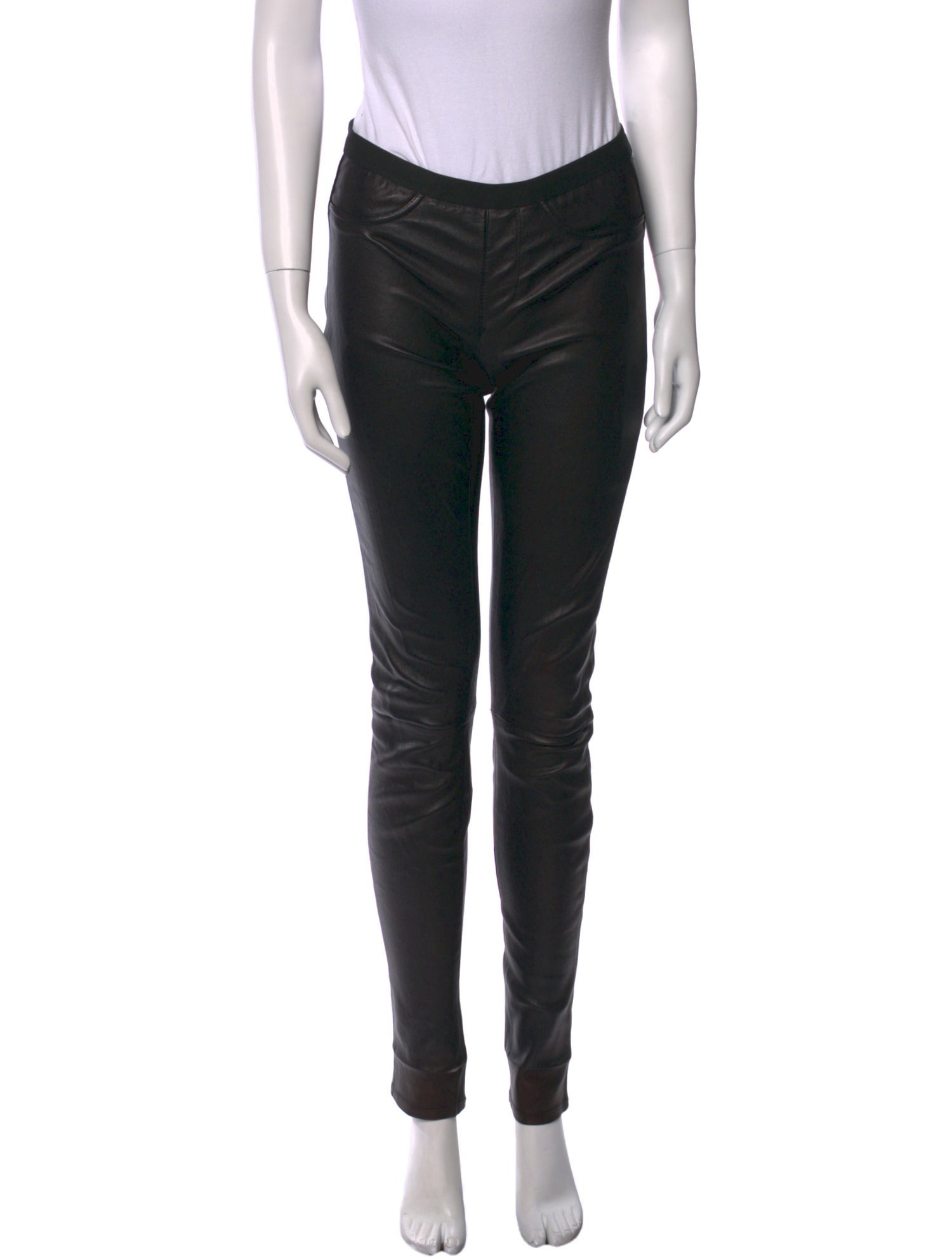 Helmut Lang Leather Skinny Leg Pants