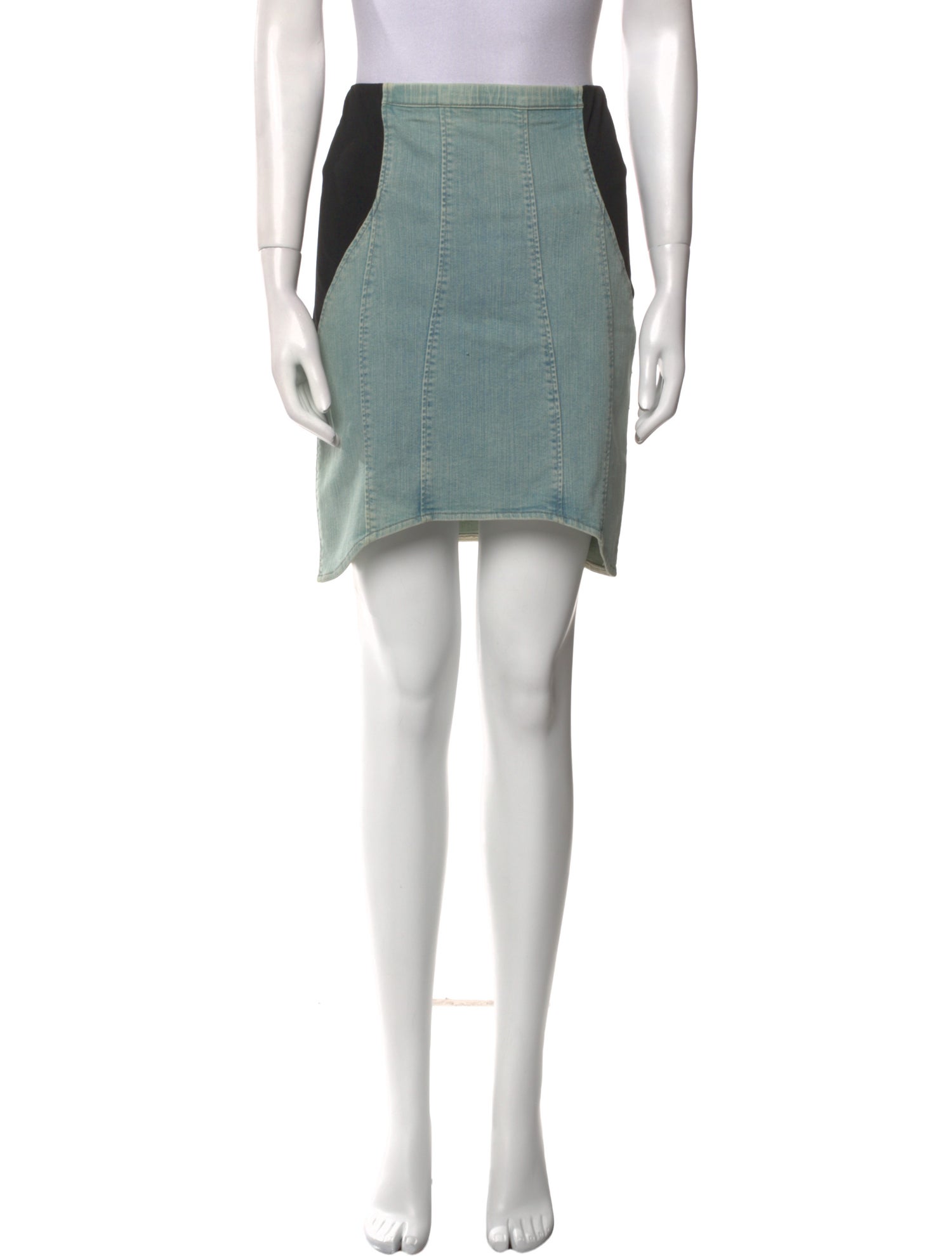 Helmut Lang Colorblock Pattern Mini Skirt