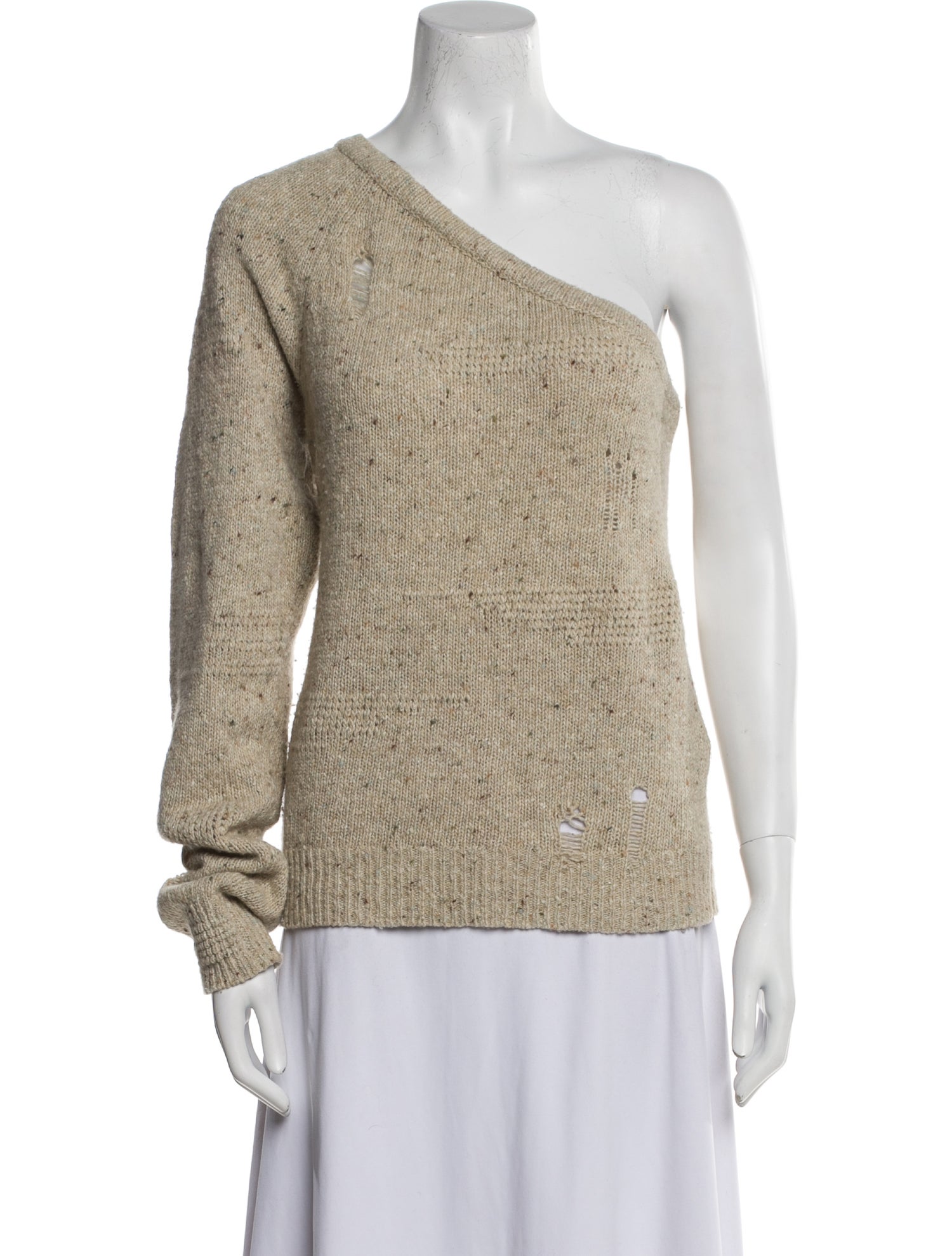 Helmut Lang Wool One-Shoulder Sweater