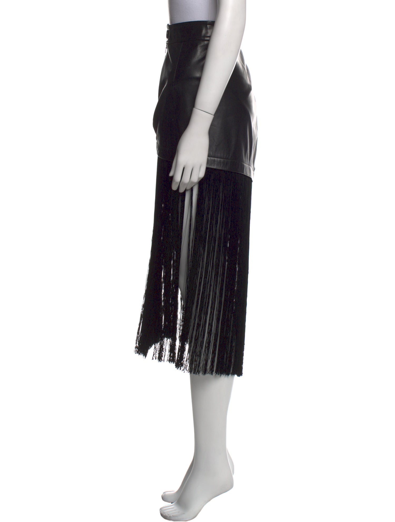 Helmut Lang Lamb Leather Midi Length Skirt