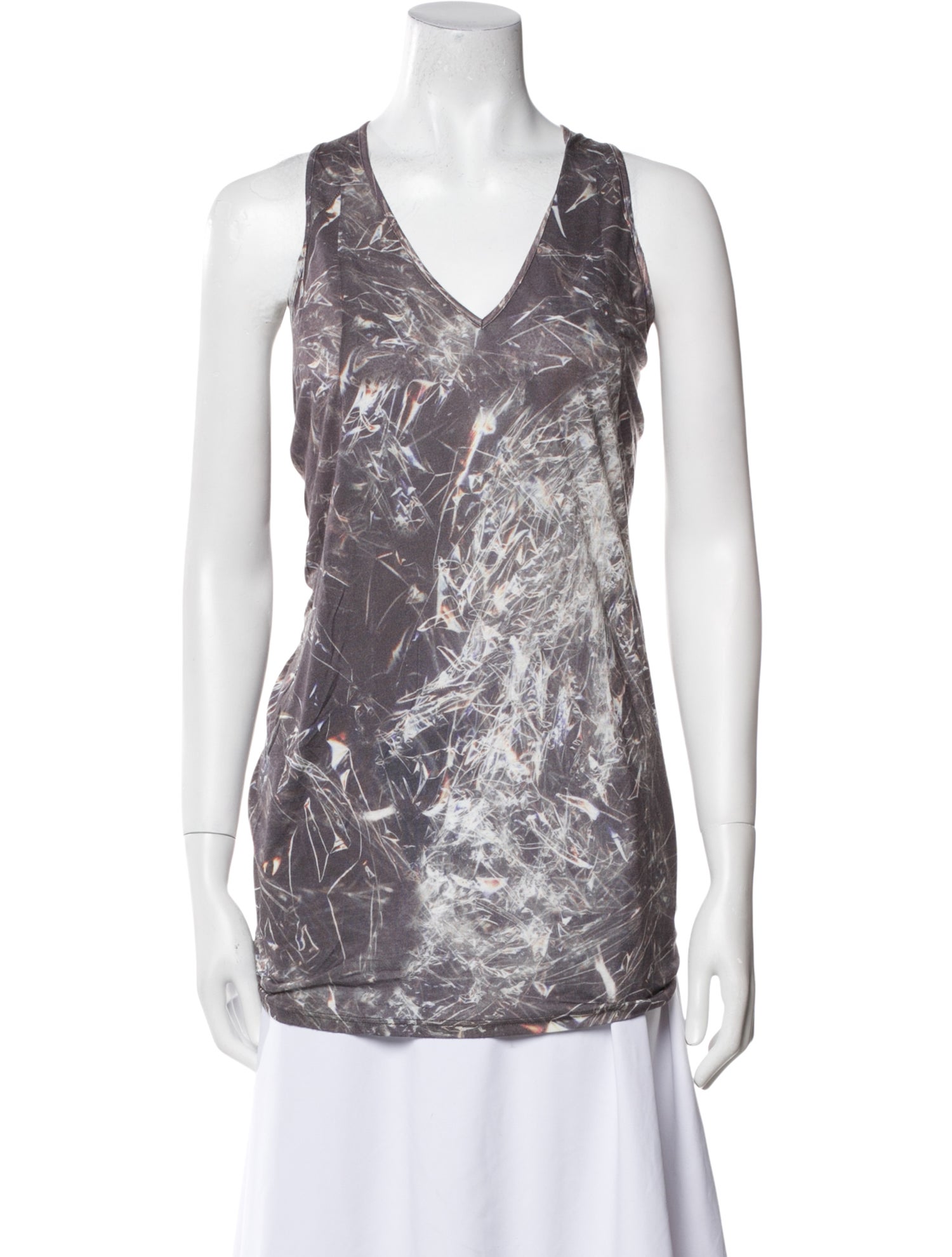 Helmut Lang Printed V-Neck Top