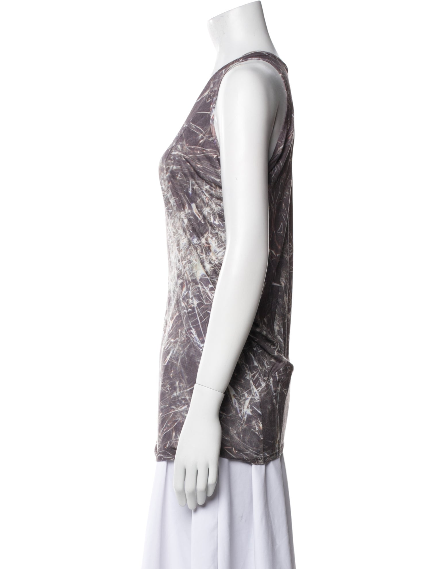 Helmut Lang Printed V-Neck Top