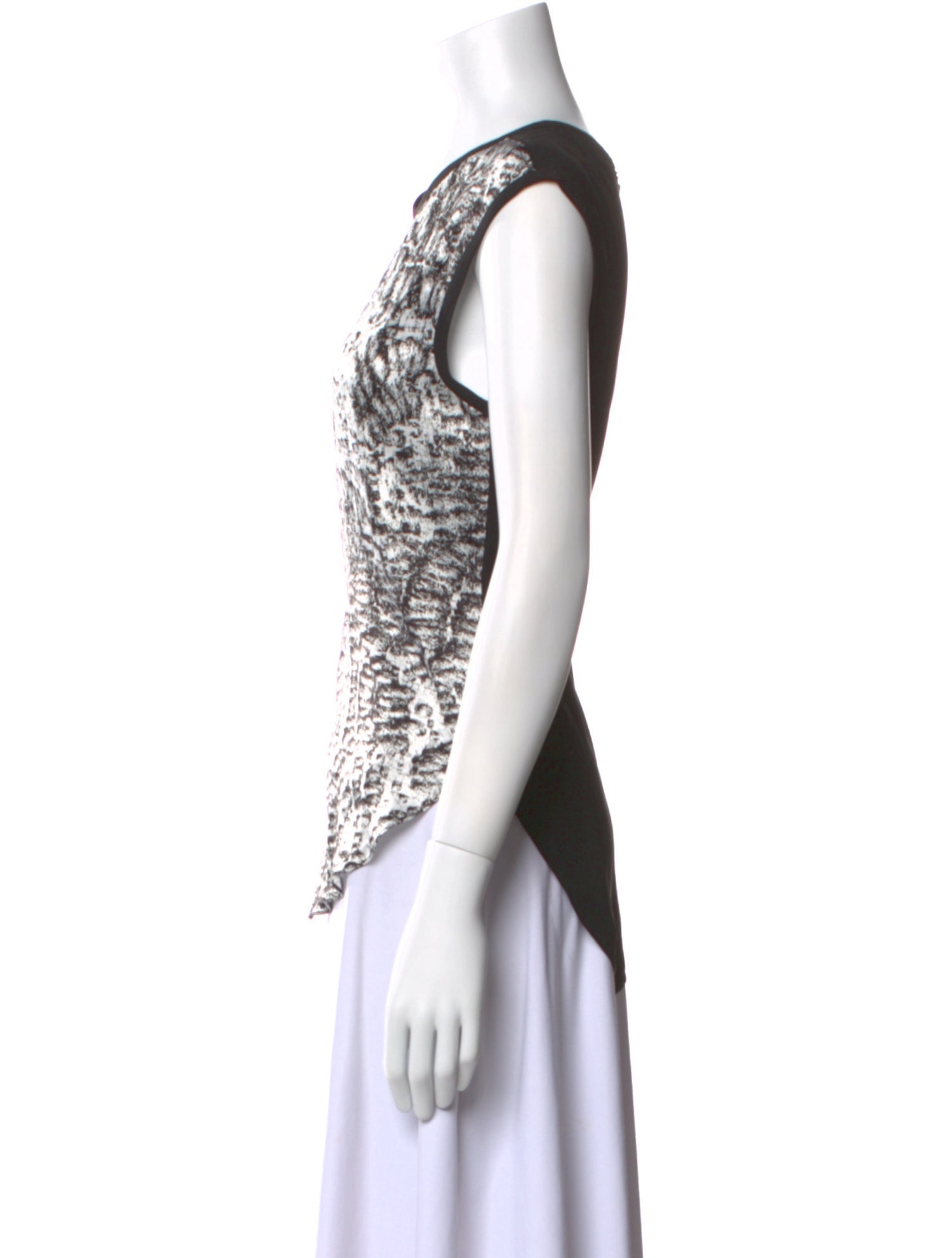 Helmut Lang Printed Scoop Neck Top