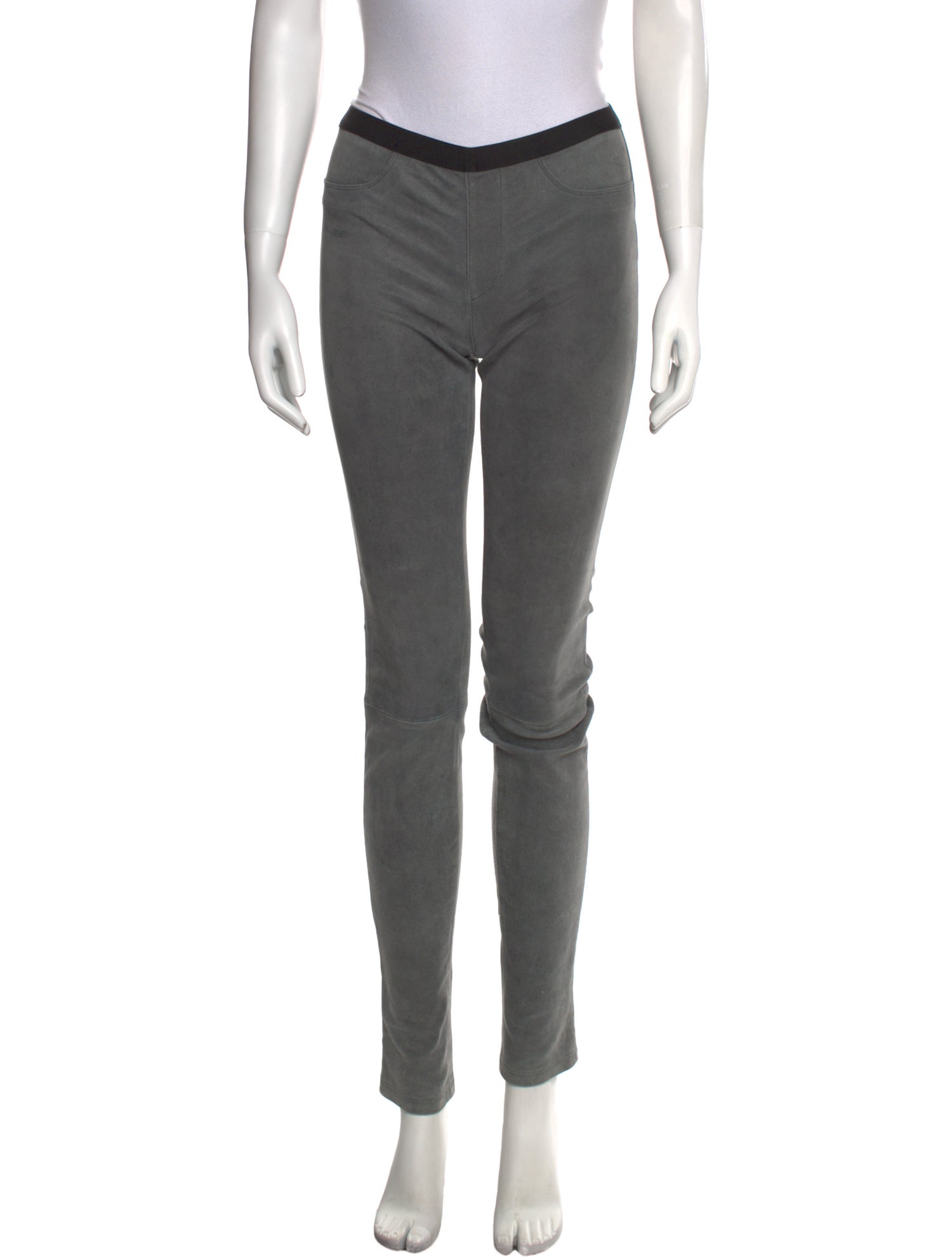 Helmut Lang Lamb Leather Skinny Leg Pants