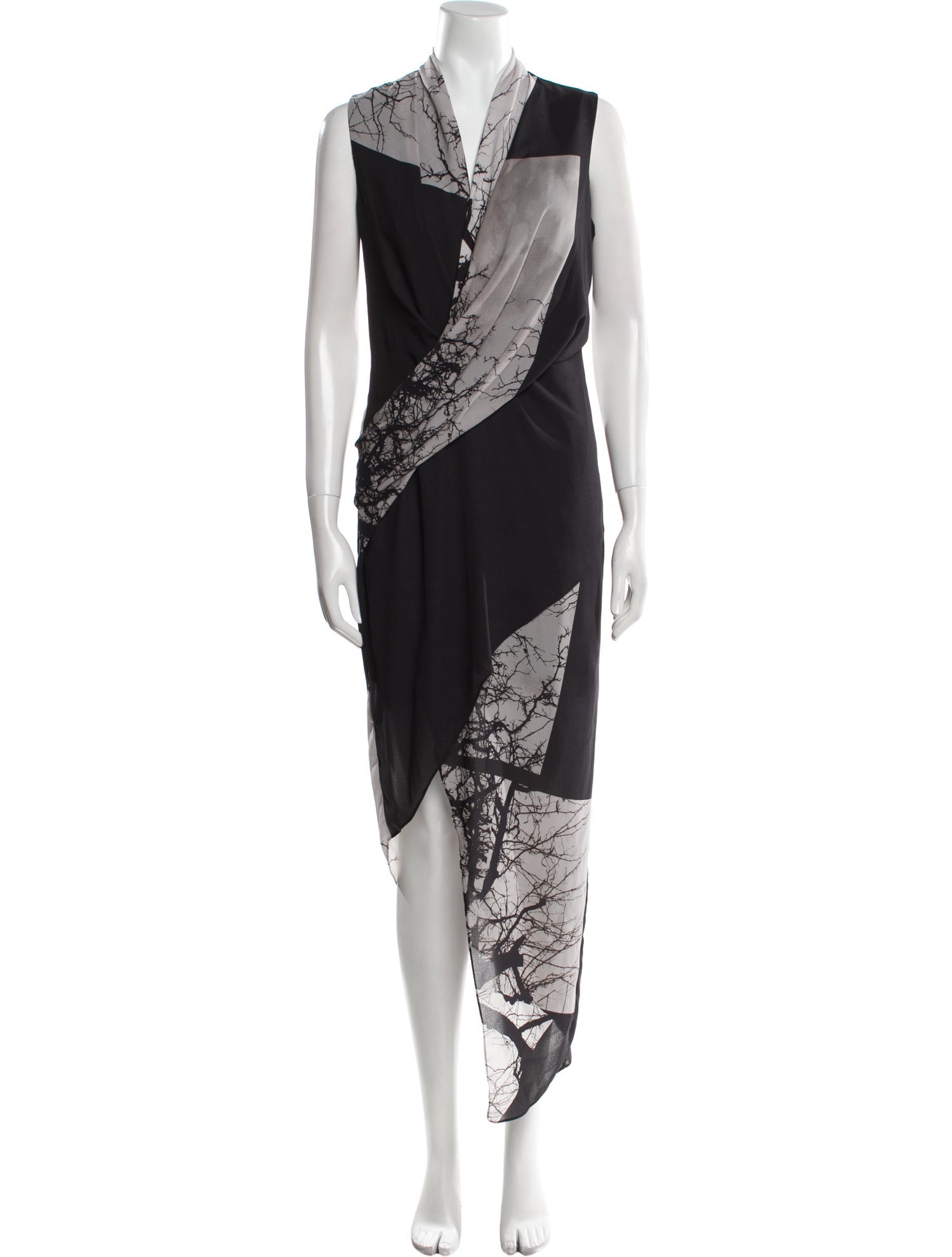 Helmut Lang Printed Midi Length Dress