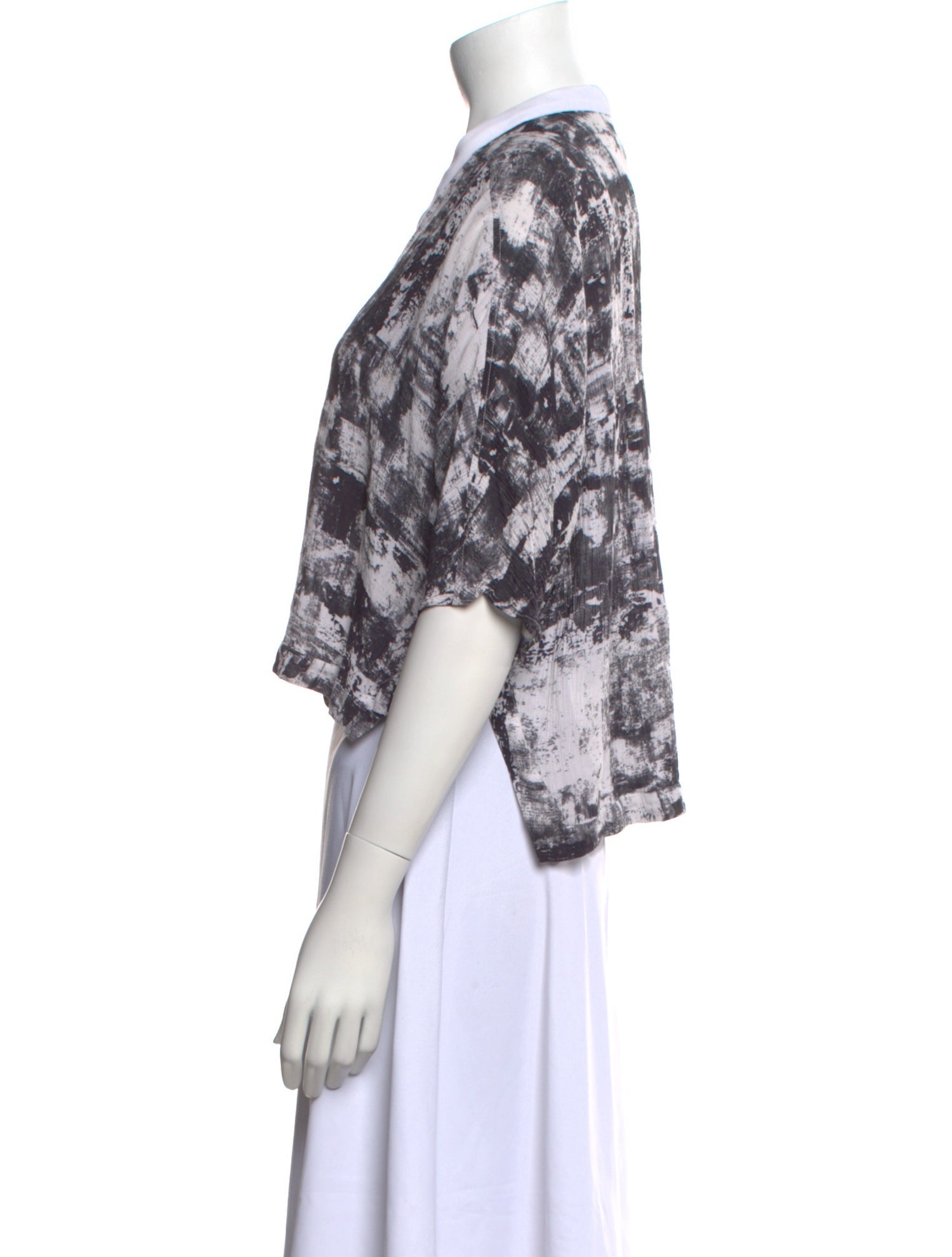 Helmut Lang Printed V-Neck Crop Top