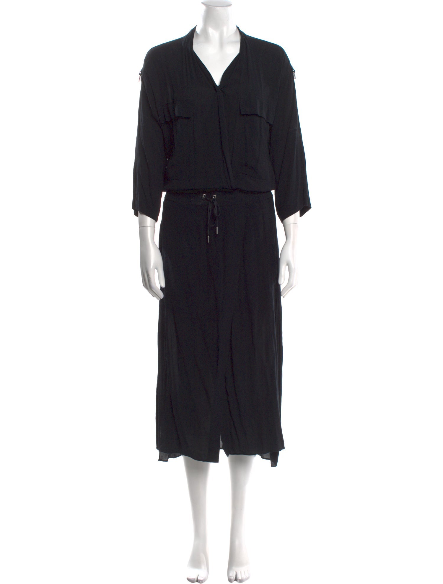 Helmut Lang V-Neck Long Dress