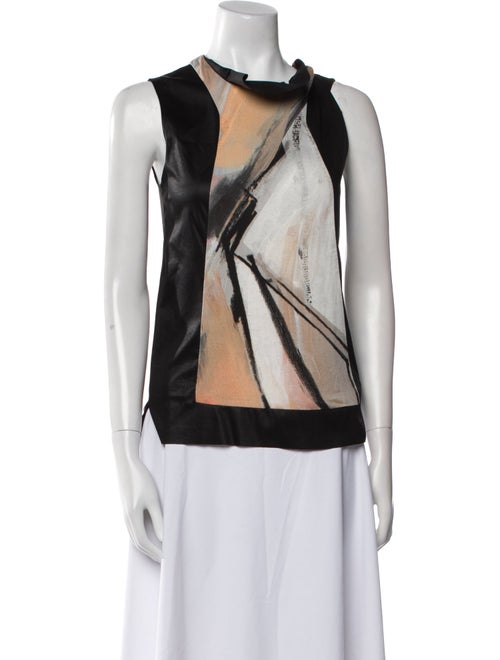 Helmut Lang Printed Cowl Neck Top