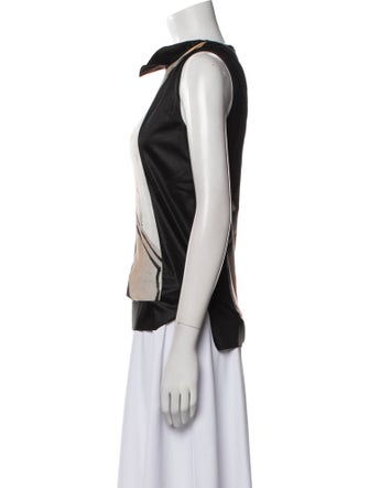 Helmut Lang Printed Cowl Neck Top