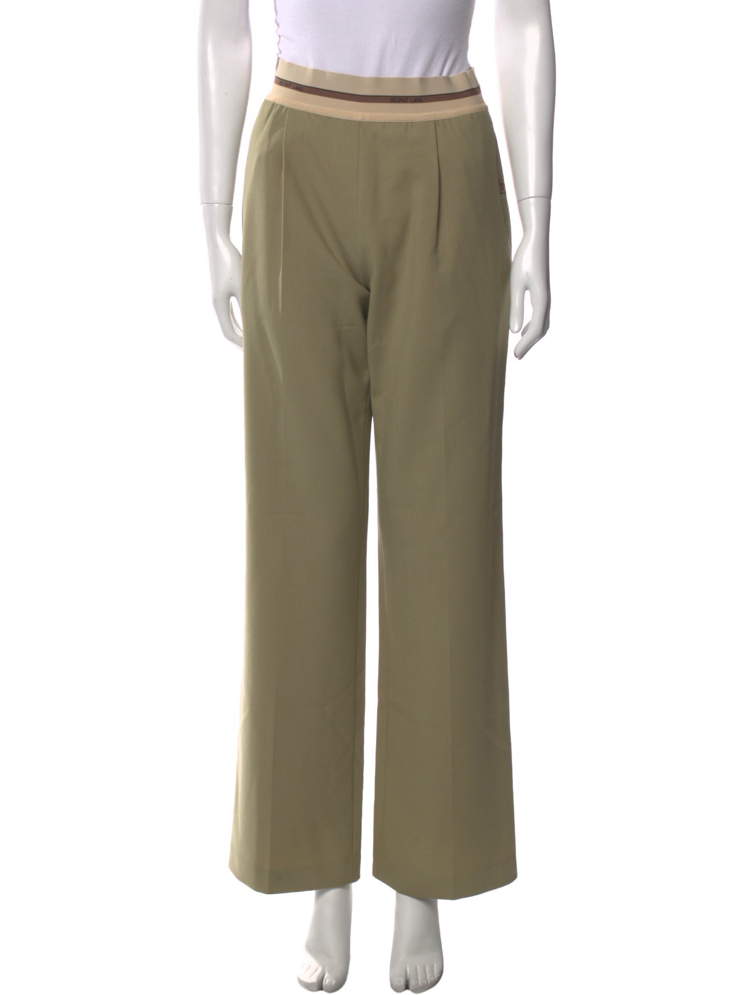 Helmut Lang Virgin Wool Wide Leg Pants
