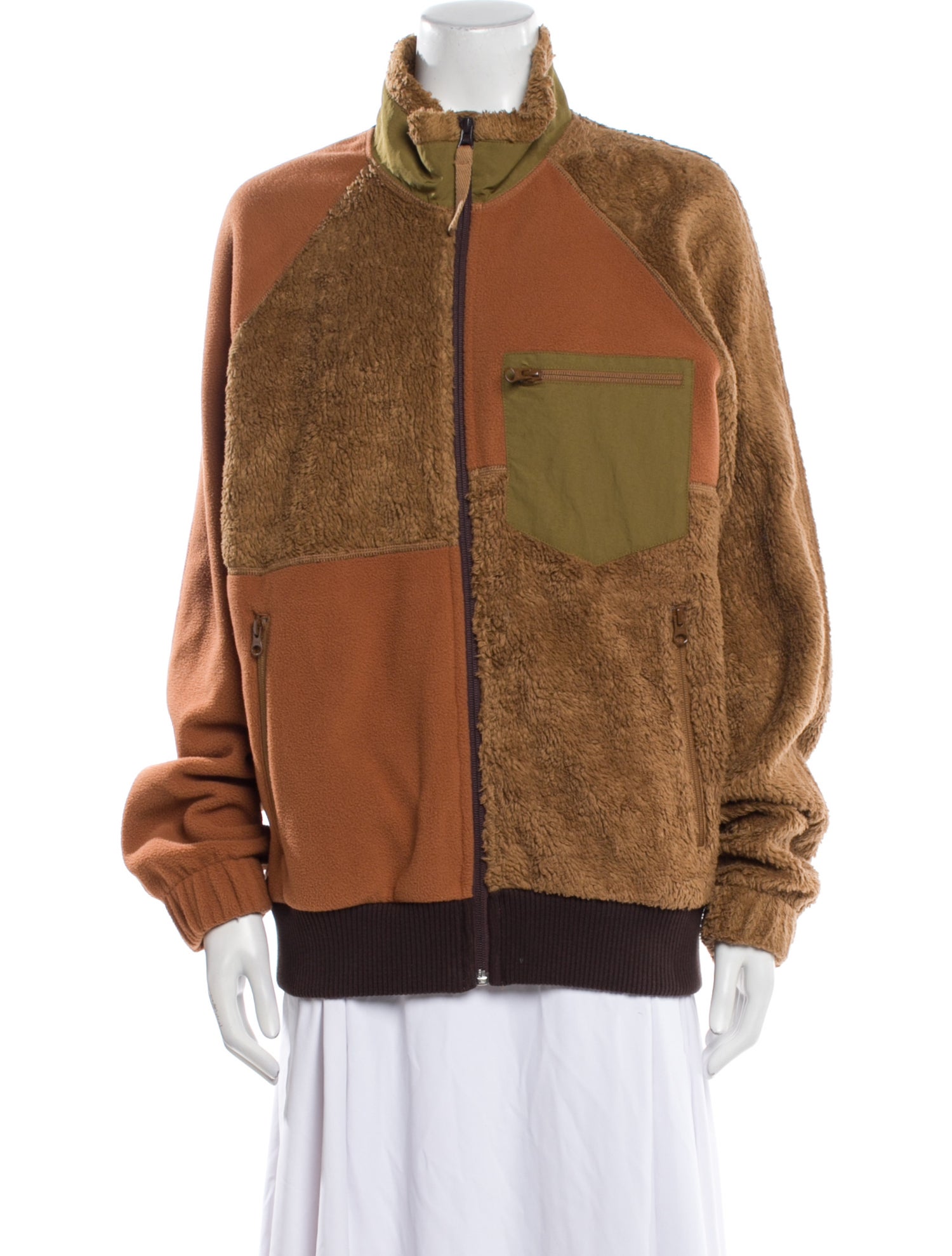 Helmut Lang Colorblock Pattern Bomber Jacket