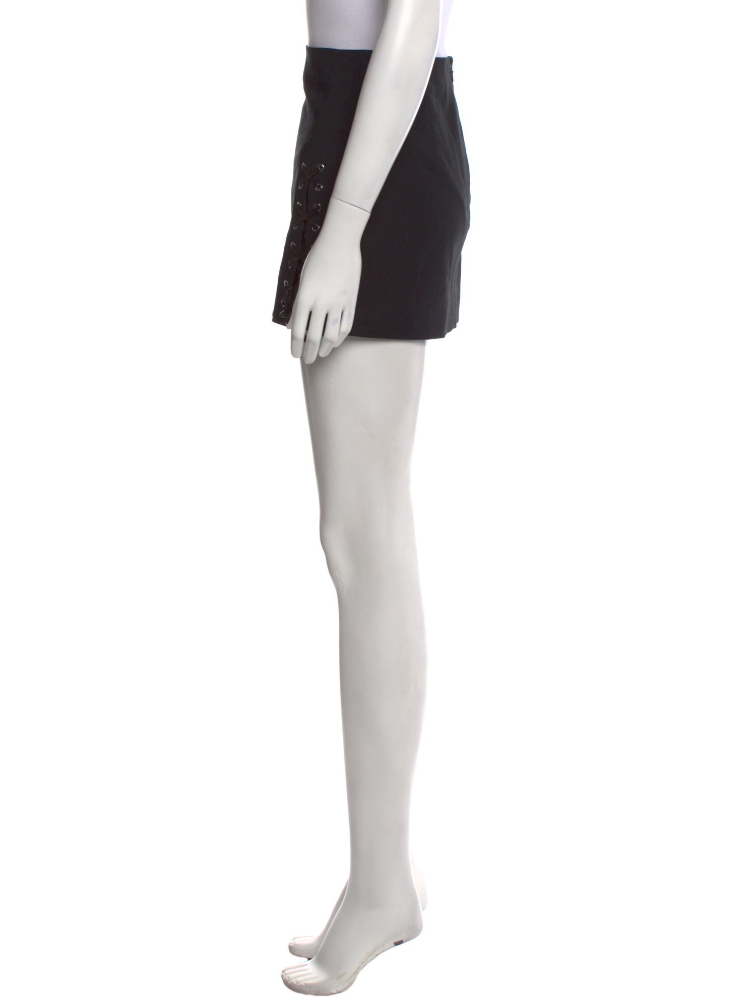 Helmut Lang Leather Trim Embellishment Mini Skirt