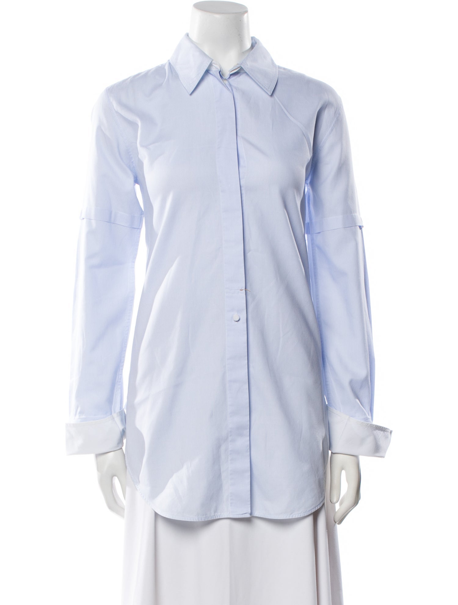 Helmut Lang Striped Long Sleeve Button-Up Top