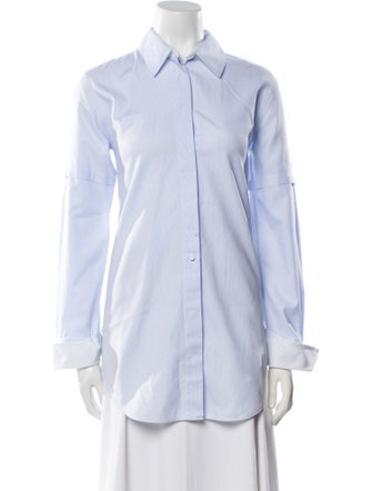 Helmut Lang Striped Long Sleeve Button-Up Top