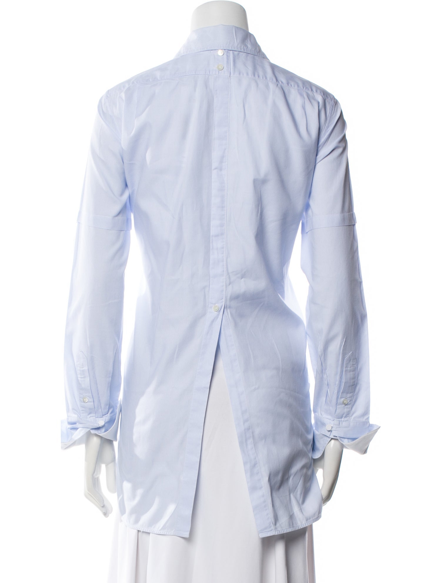 Helmut Lang Striped Long Sleeve Button-Up Top