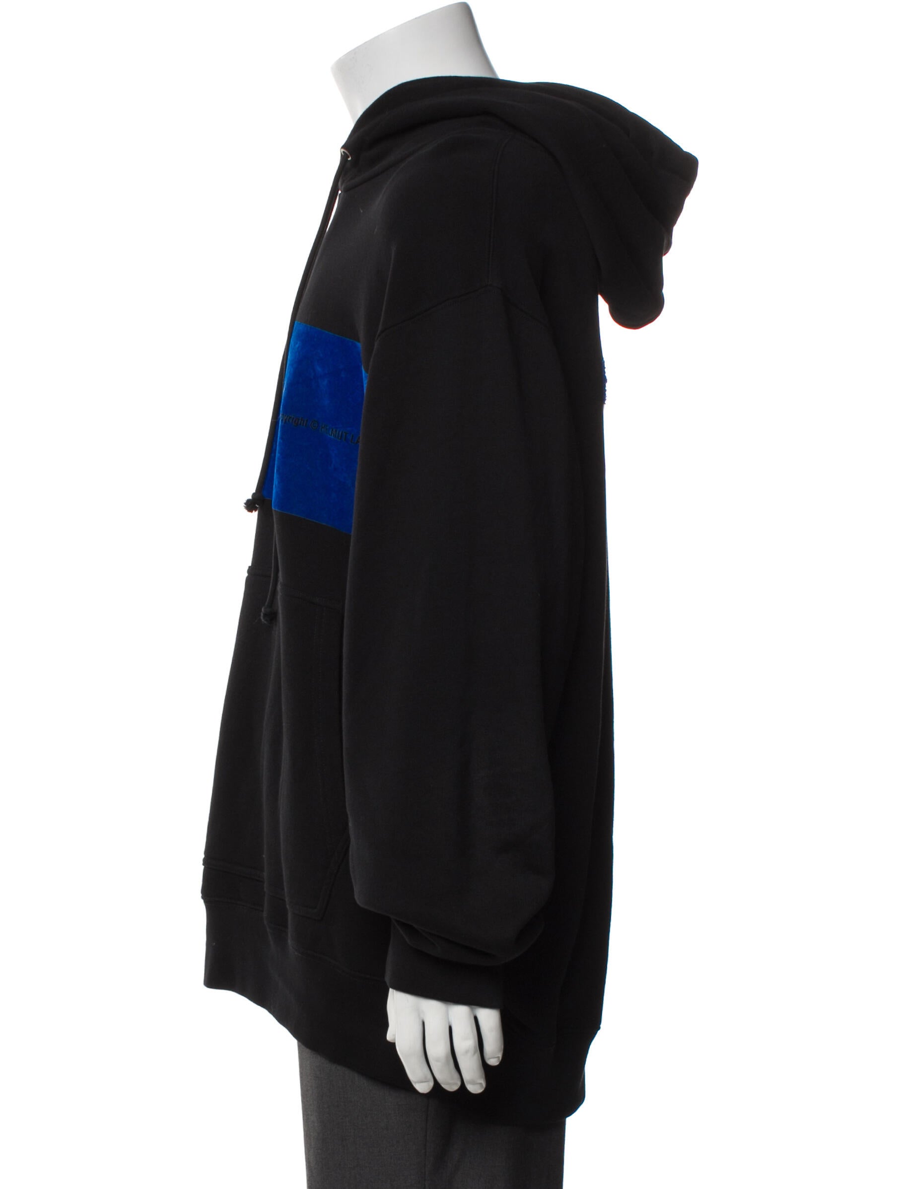 Helmut Lang Colorblock Pattern Crew Neck Hoodie