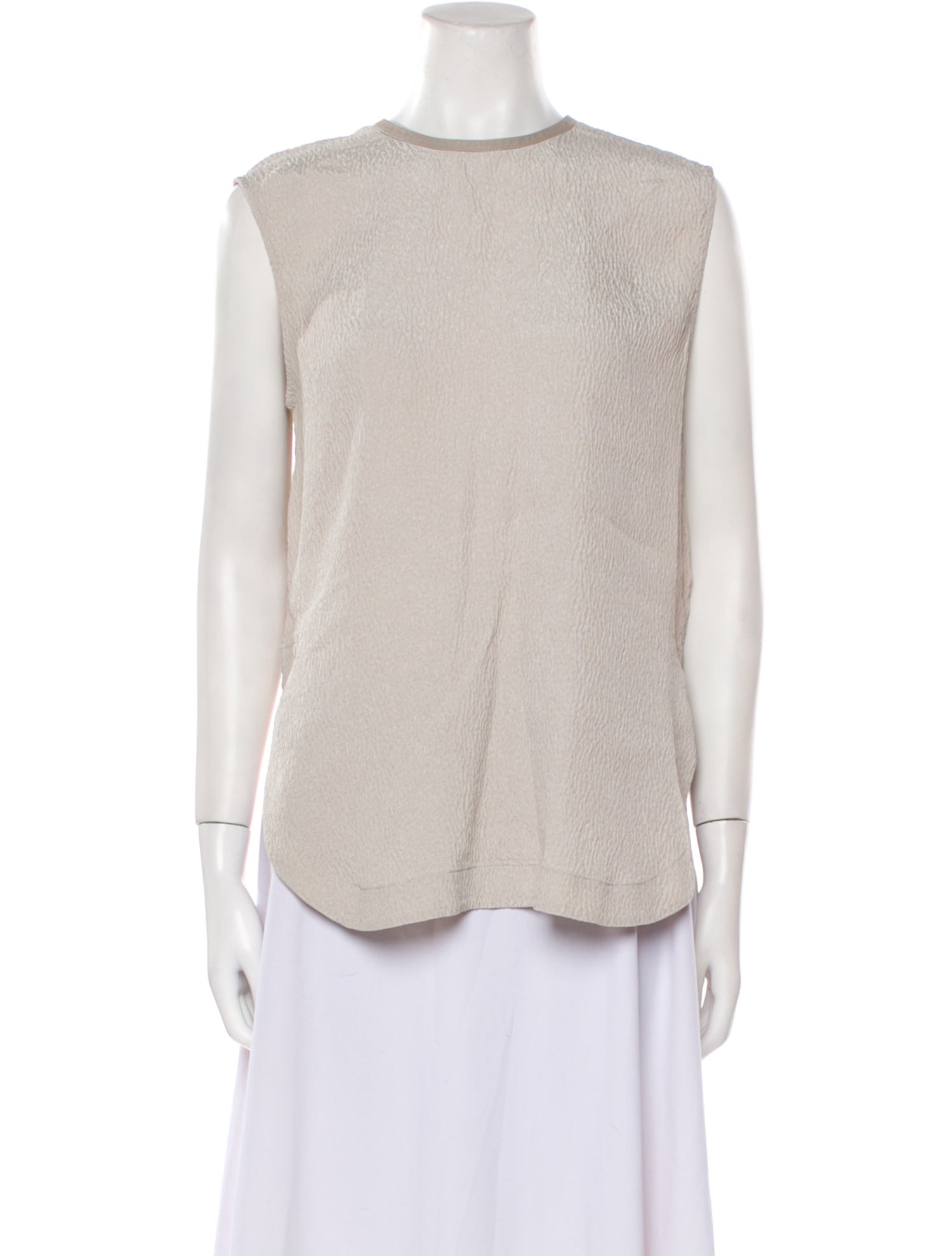Helmut Lang Silk Crew Neck Top