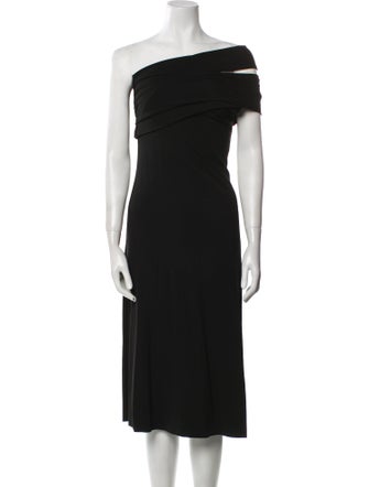 Helmut Lang One-Shoulder Midi Length Dress