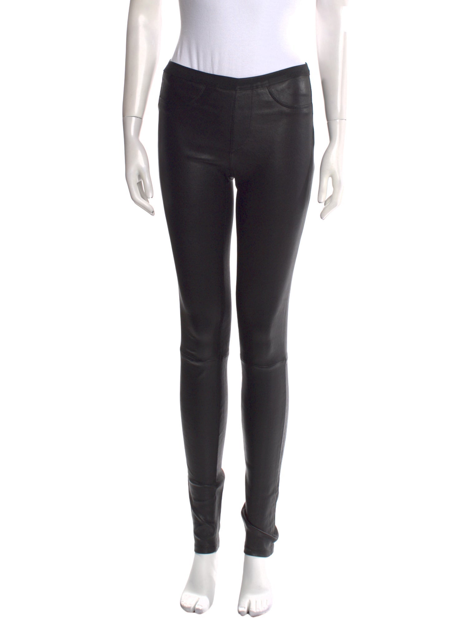 Helmut Lang Lamb Leather Skinny Leg Pants