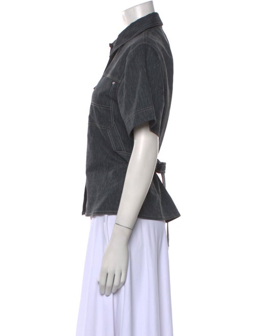 Helmut Lang Short Sleeve Button-Up Top