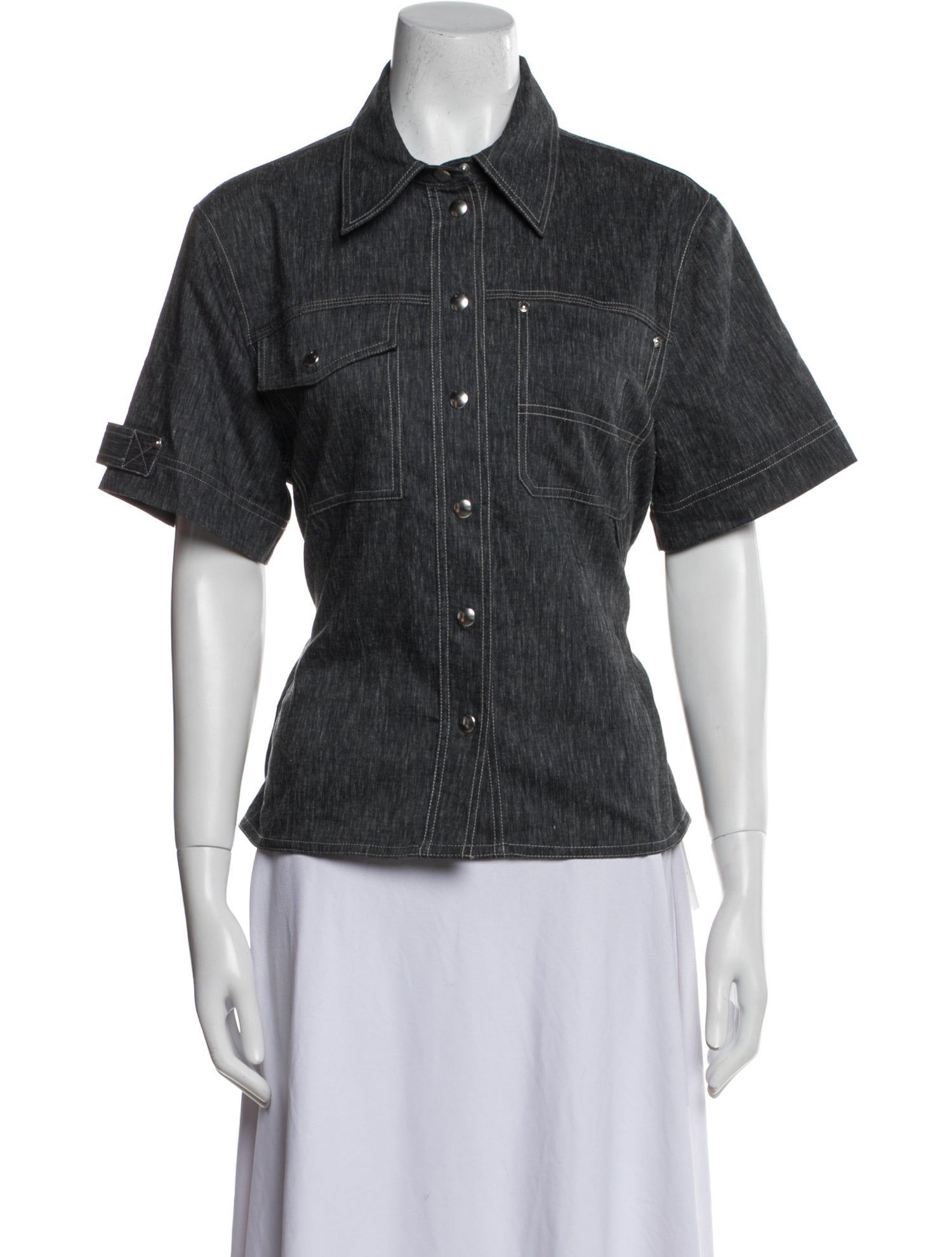Helmut Lang Short Sleeve Button-Up Top