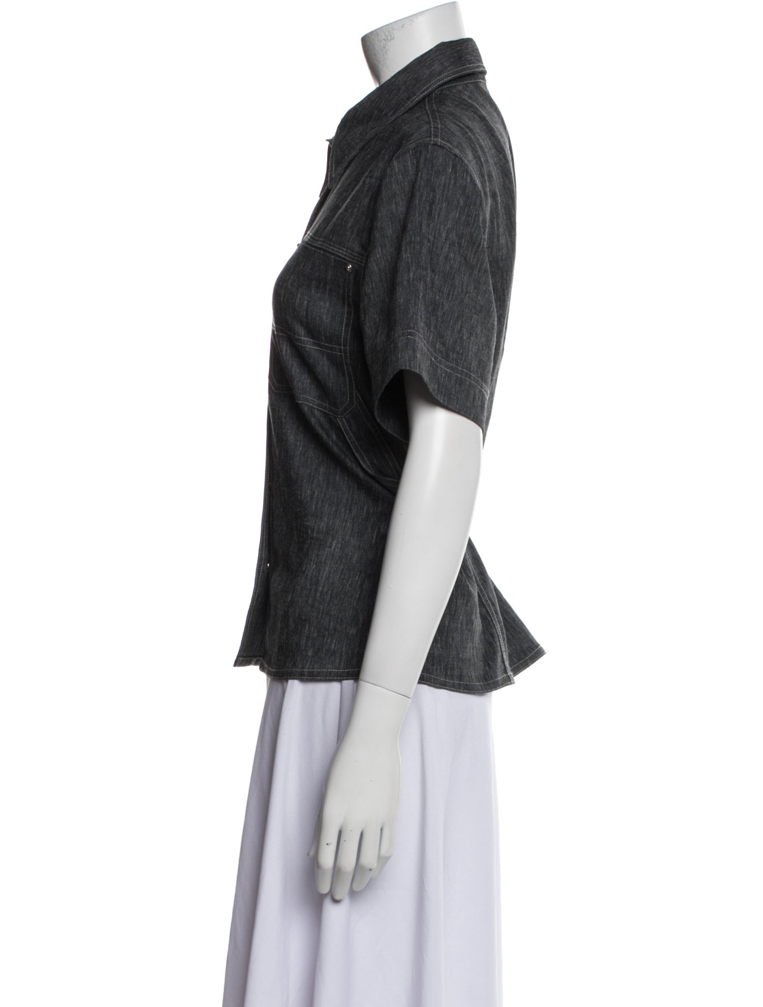 Helmut Lang Short Sleeve Button-Up Top