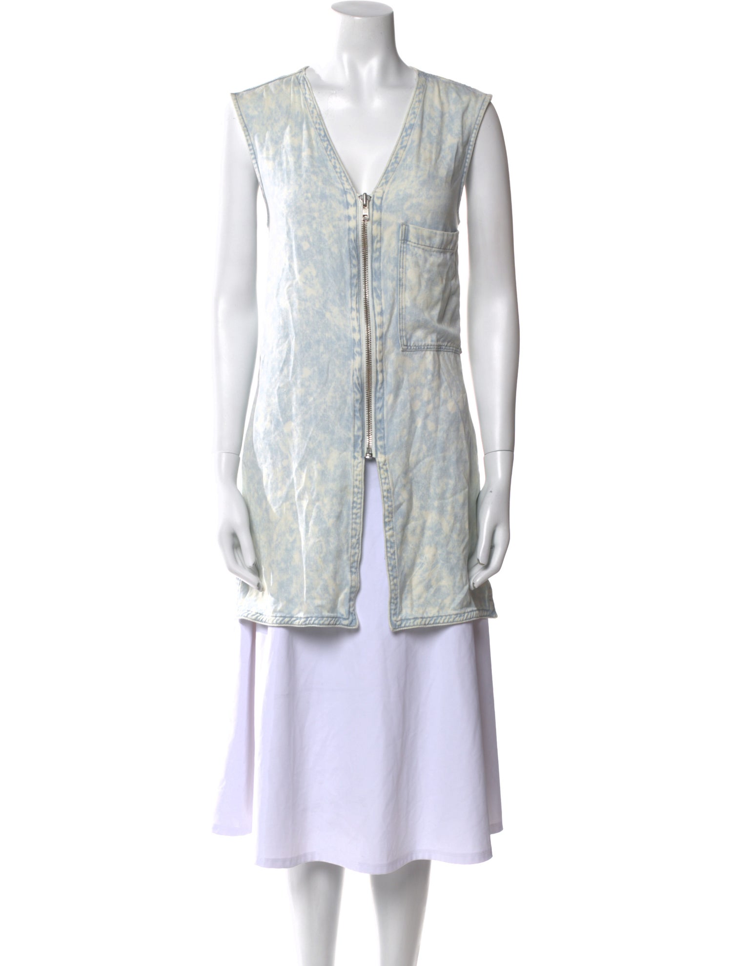 Helmut Lang Printed V-Neck Tunic