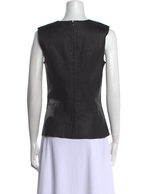 Helmut Lang Lamb Leather Crew Neck Top