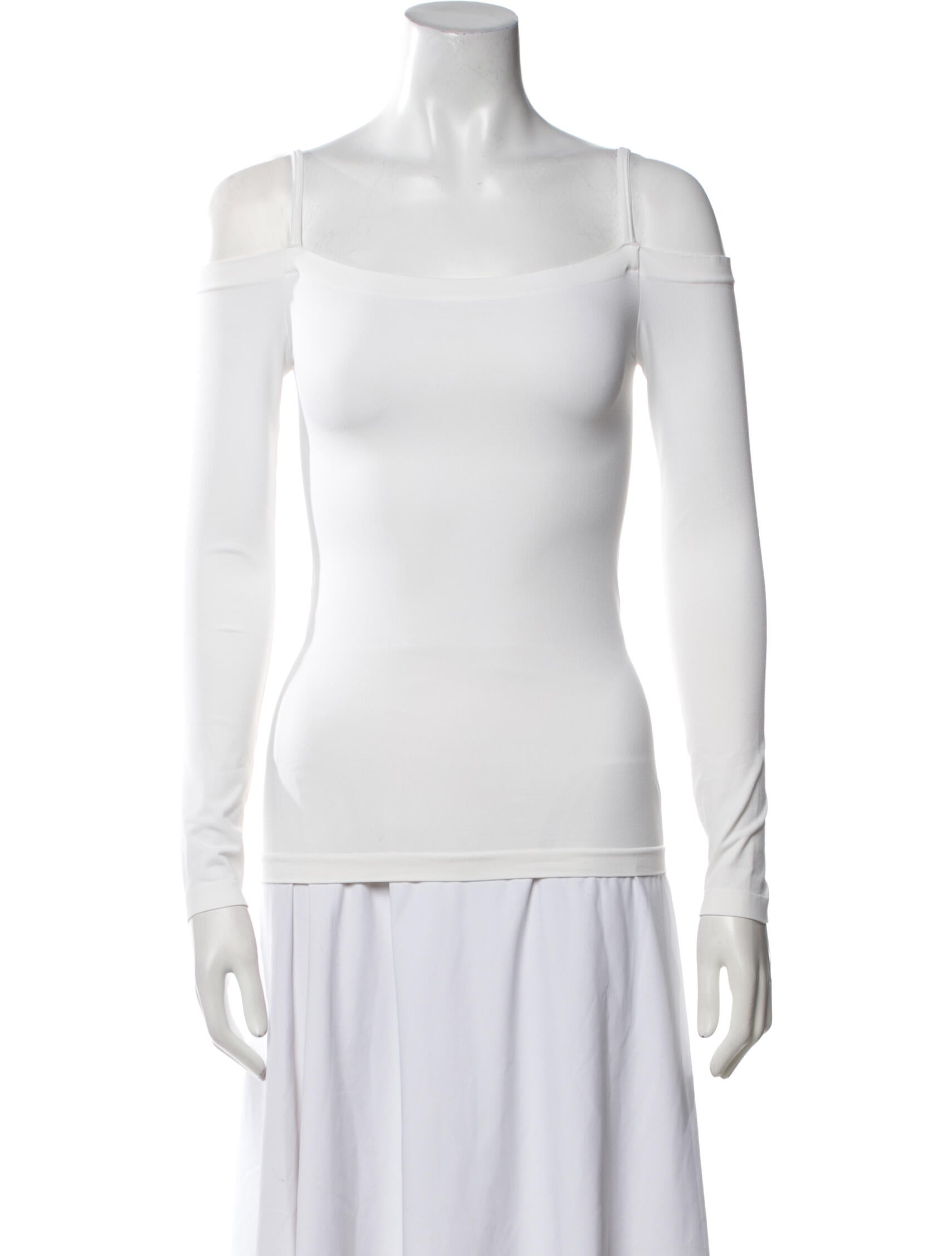 Helmut Lang Square Neckline Long Sleeve Top