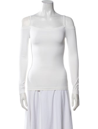 Helmut Lang Square Neckline Long Sleeve Top