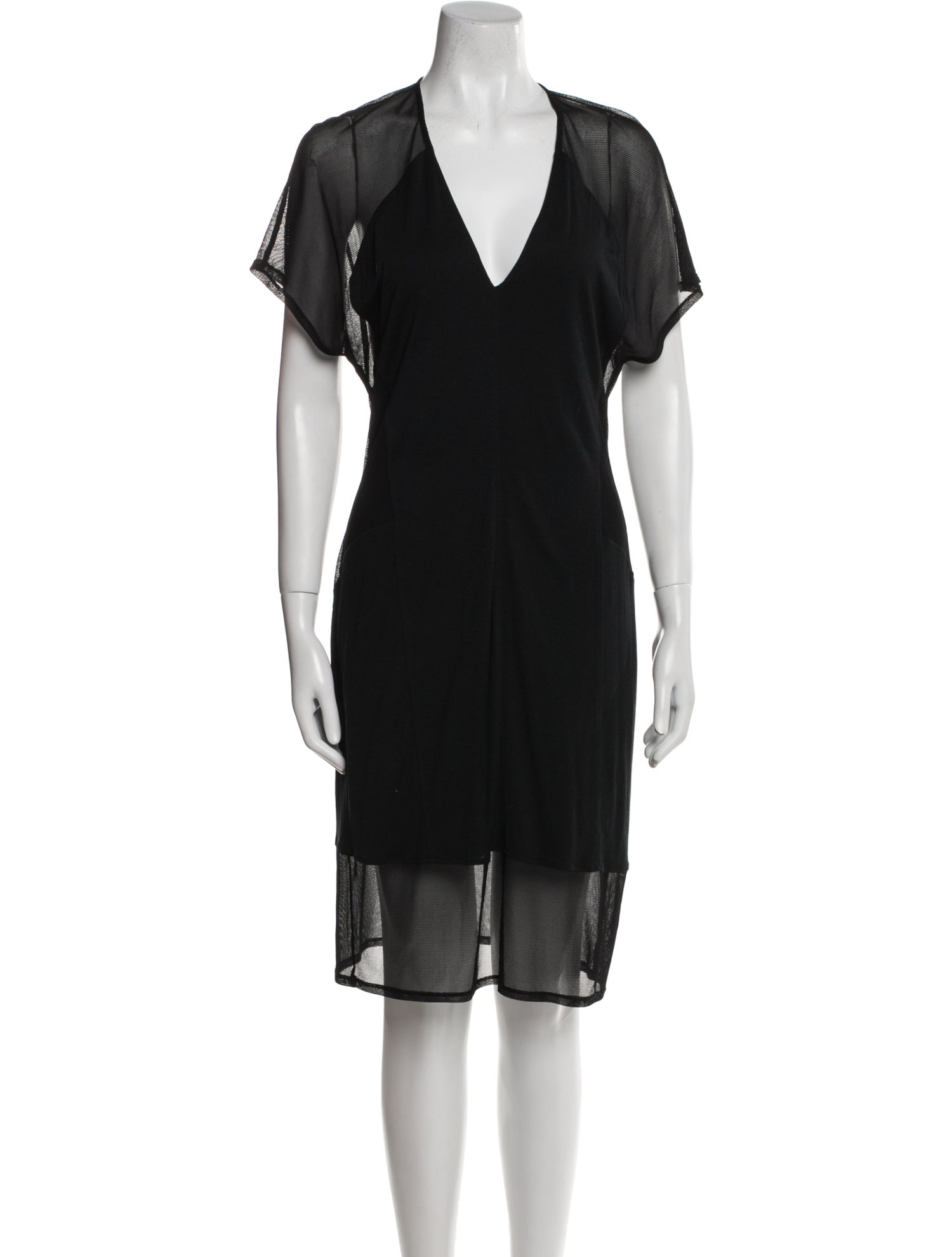 Helmut Lang V-Neck Knee-Length Dress
